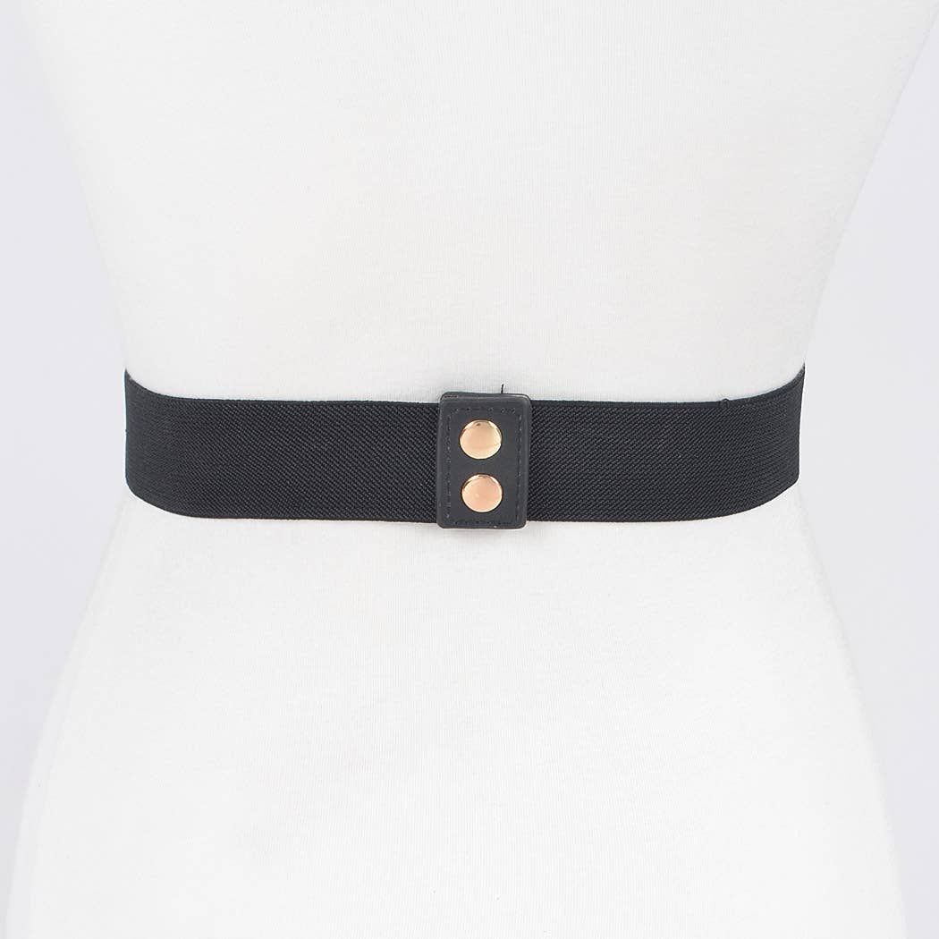 Faux Leather Metal Studded Plus Size Elastic Belt