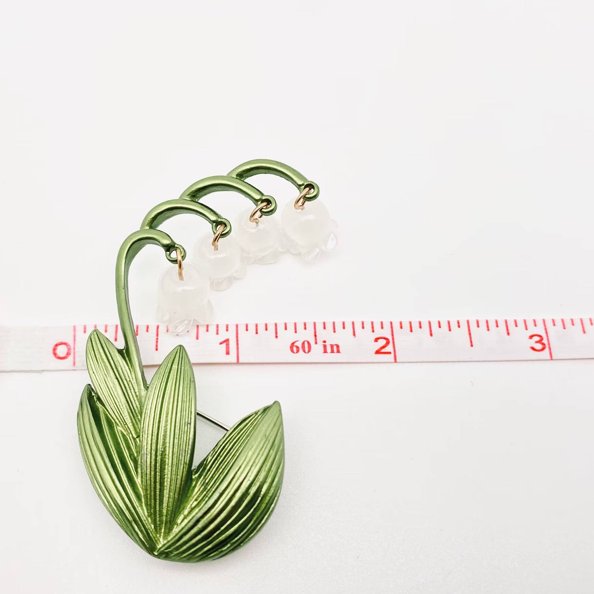 Vintage Glaze Lilies Flower Brooch