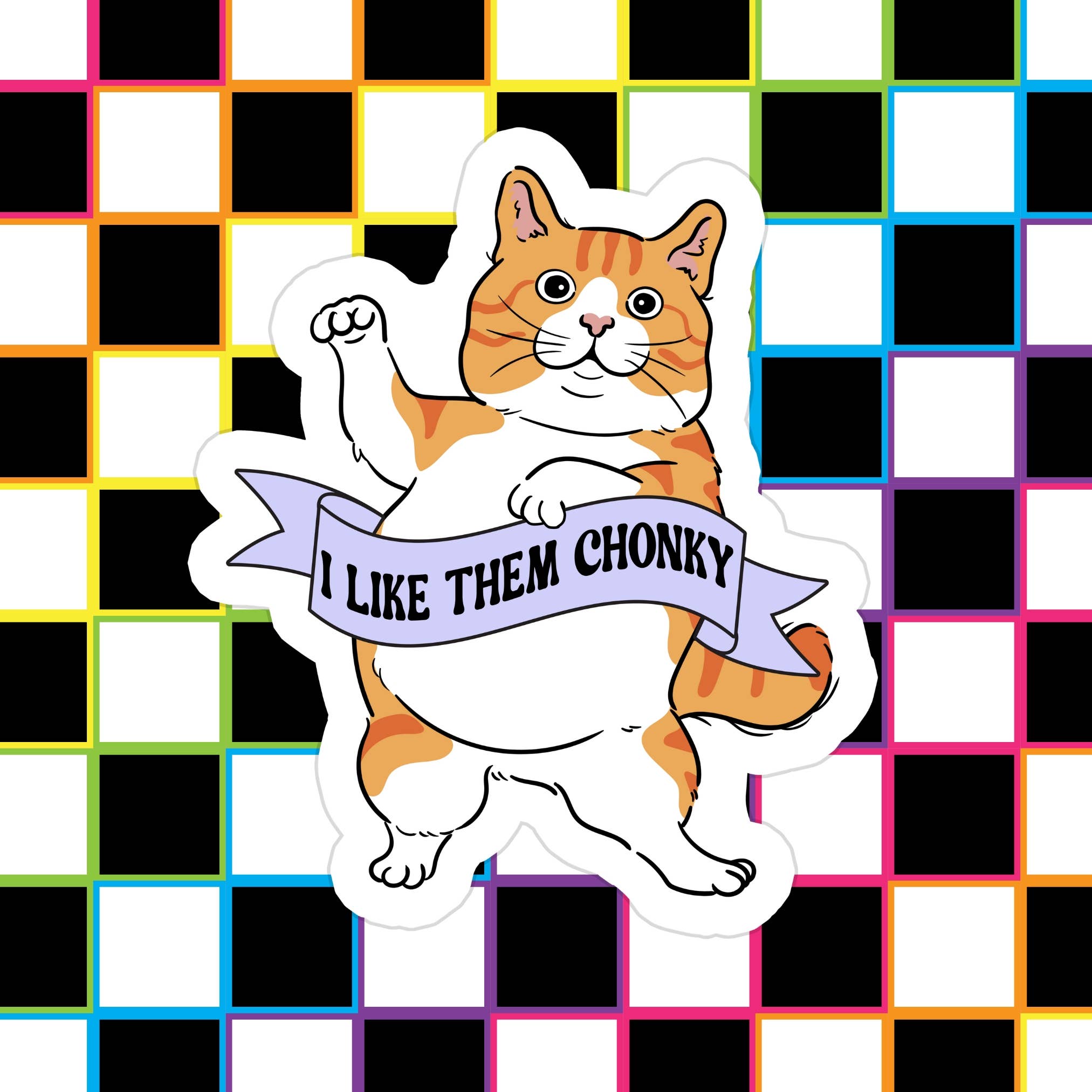 Orange Chonky Cat Sticker