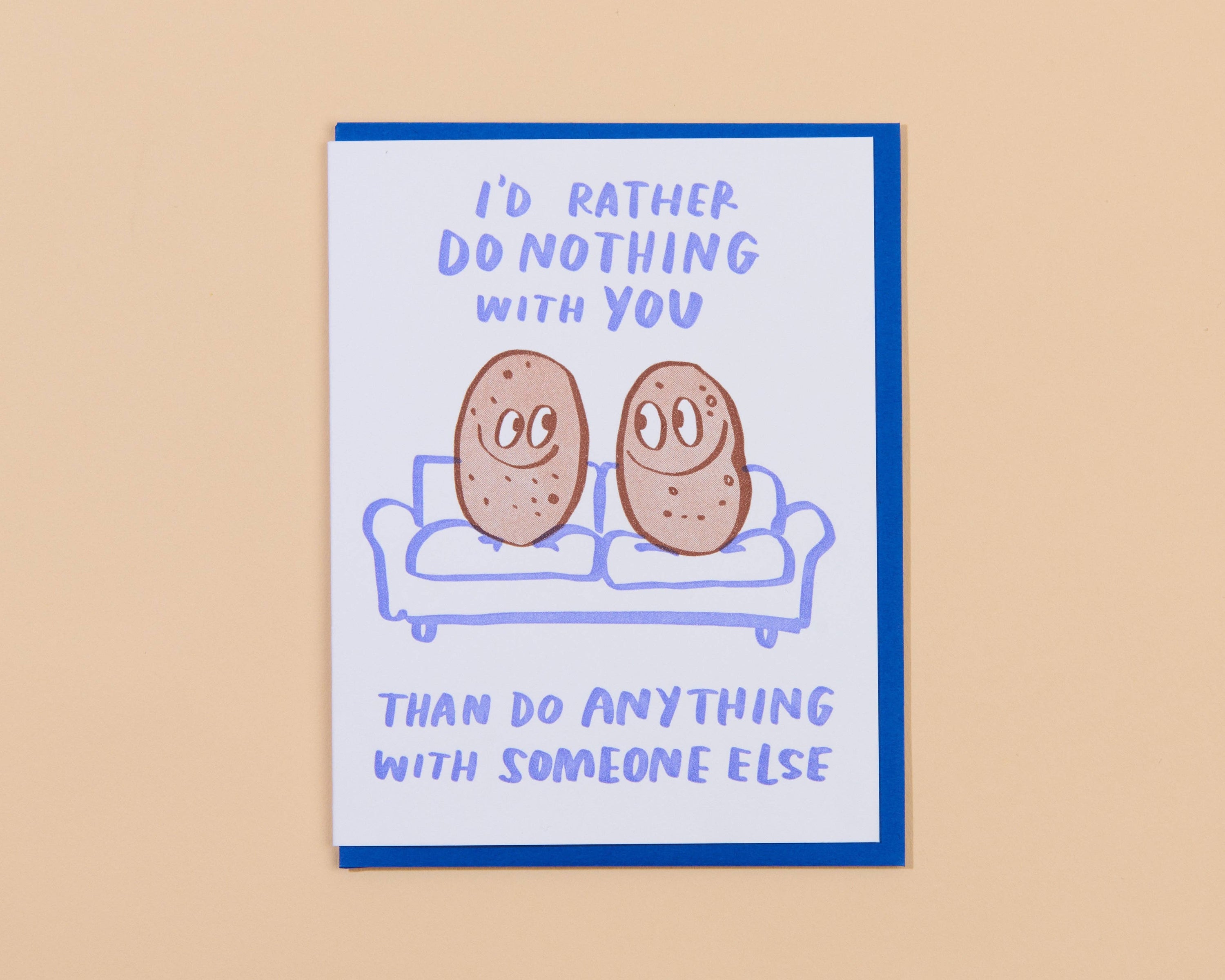 Couch Potatoes Love Letterpress Greeting Card