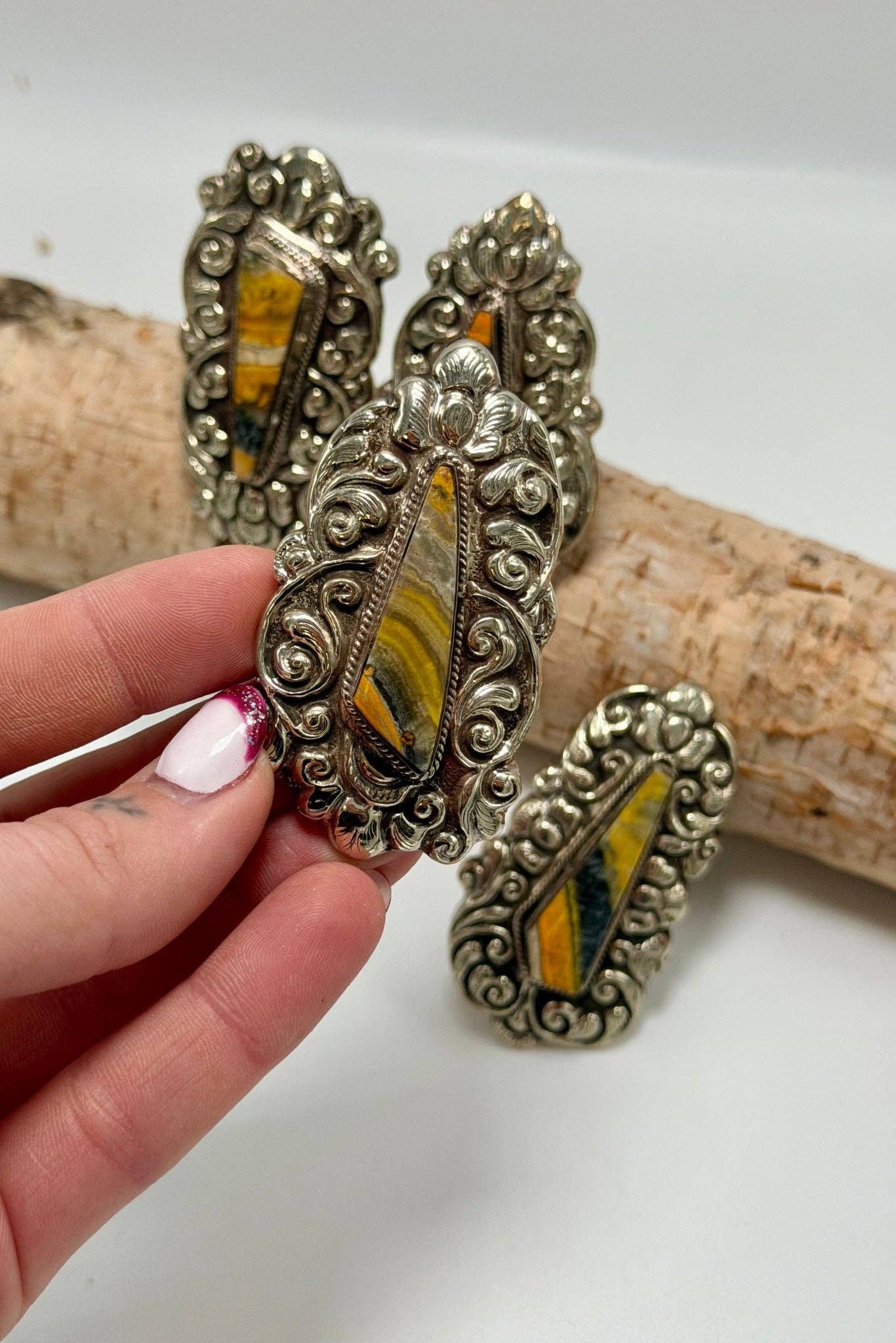 Epic Bumble Bee Jasper Statement Ring: 10