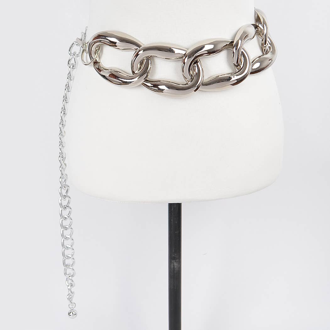 Extra Oversized Plus Size Link Chain Belt: Gold