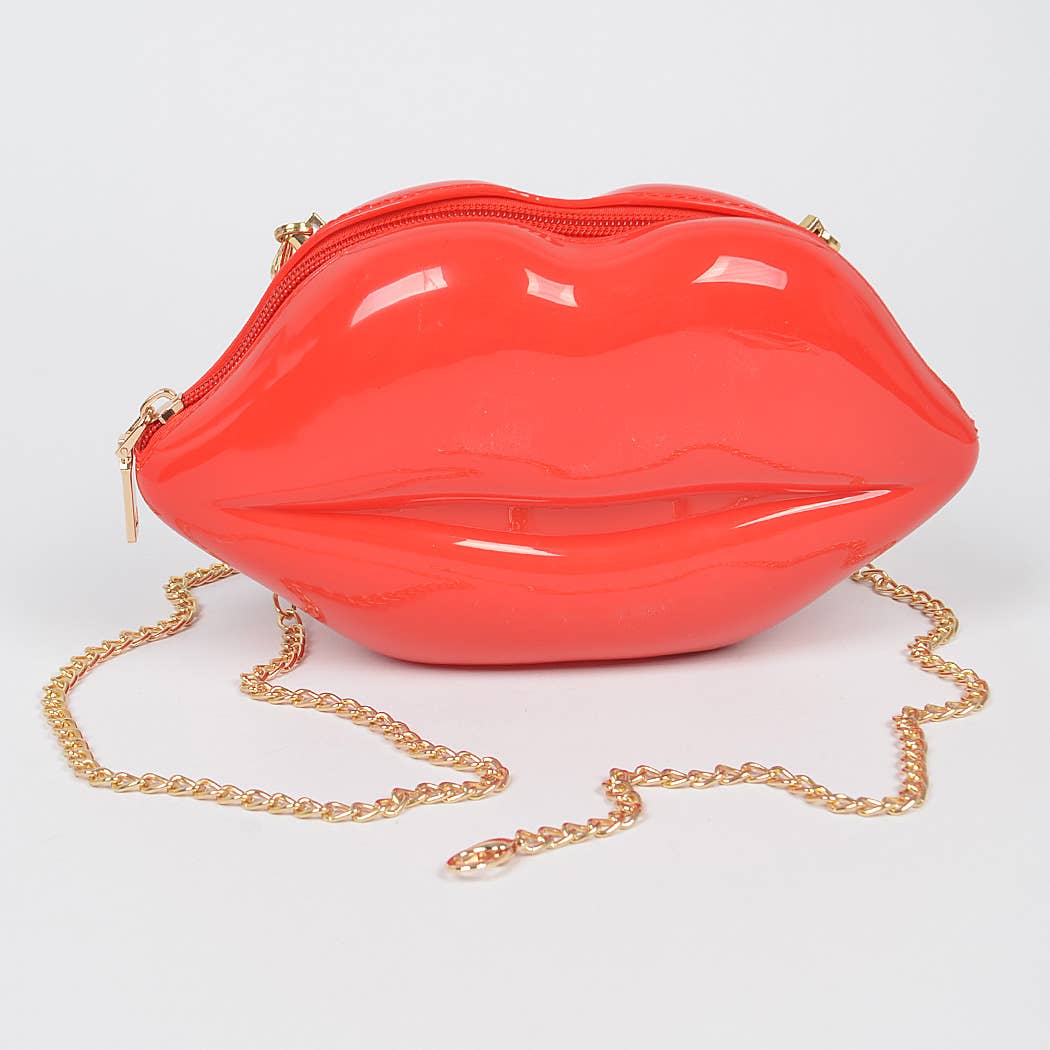 Lip Jelly Crossbody Bag: Red