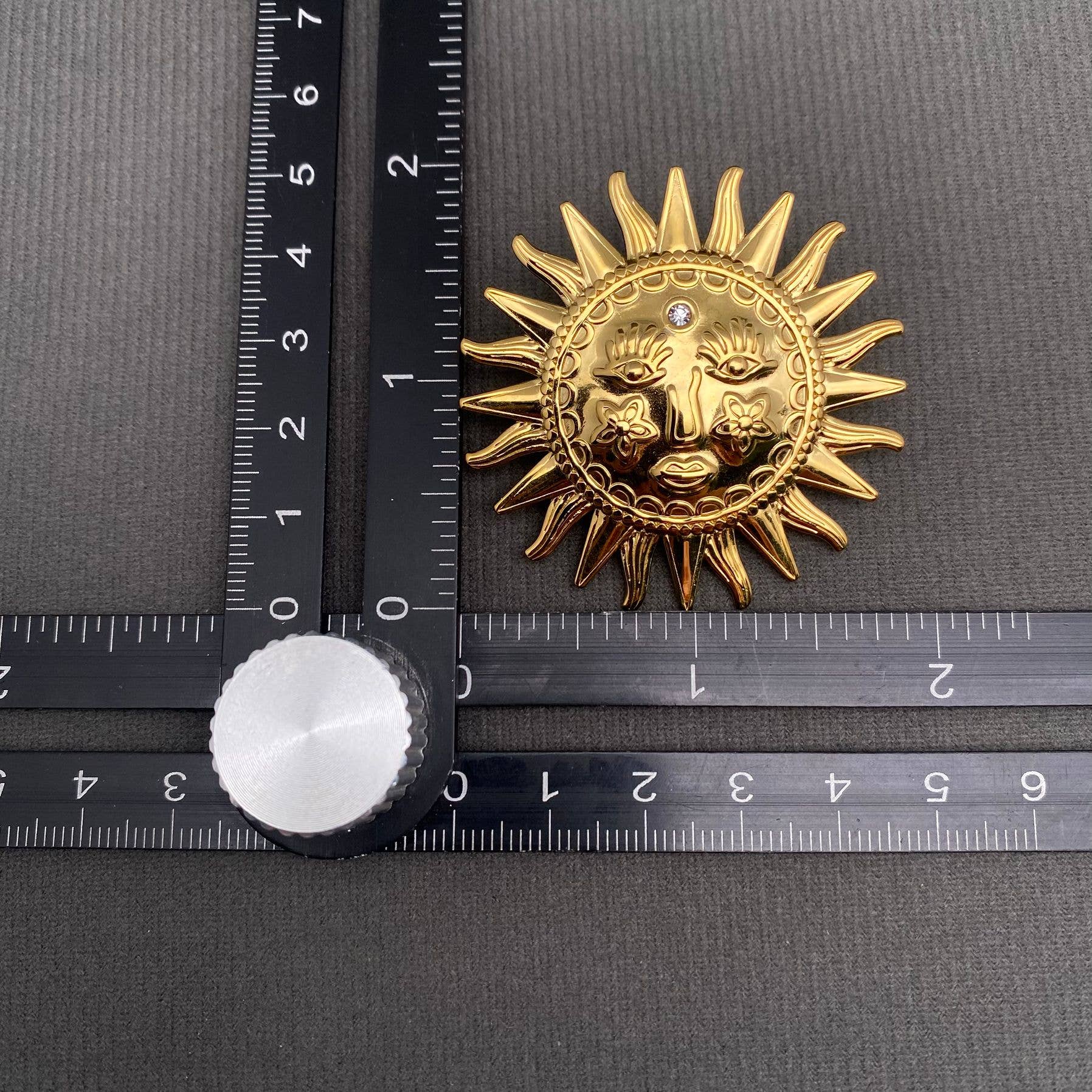 18K Gold Plated S.Steel Zircon Inlaid Sun Earrings - FGS/MS
