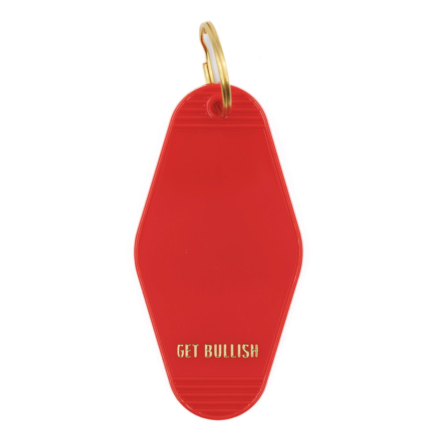 GetBullish - Nonbinary Space Communist Motel Style Keychain in Red & Gold