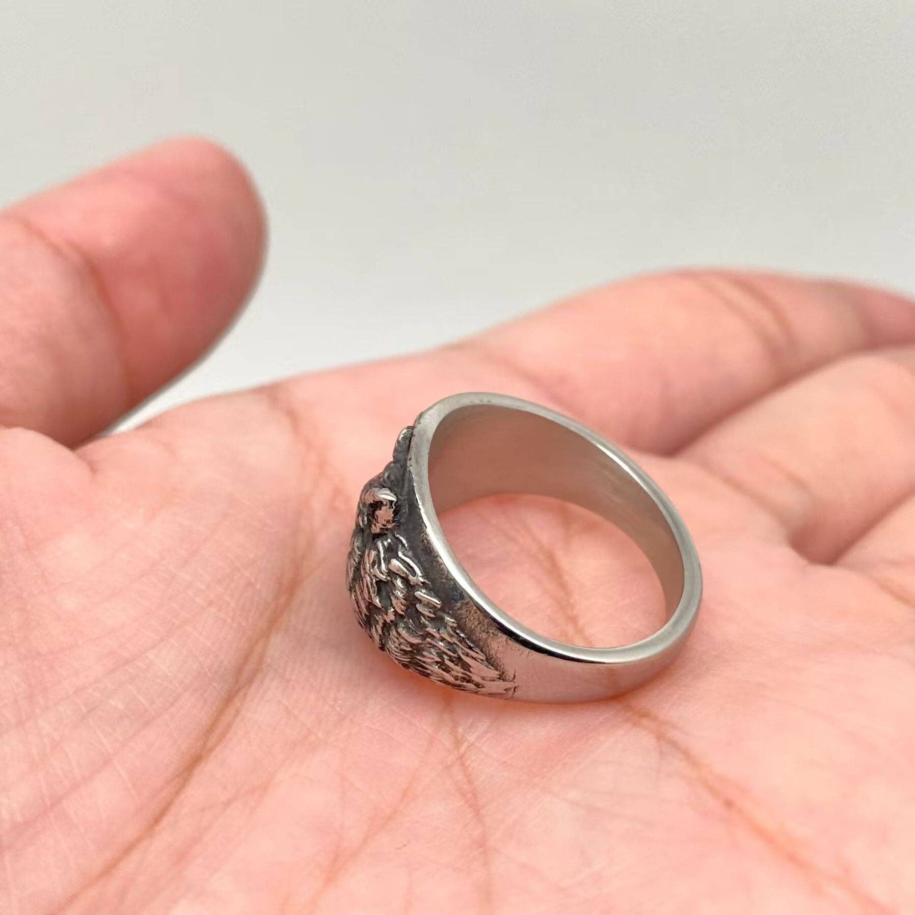 Men's Jewelry Stainless Steel Wolf Ring - MJ/MR: 9