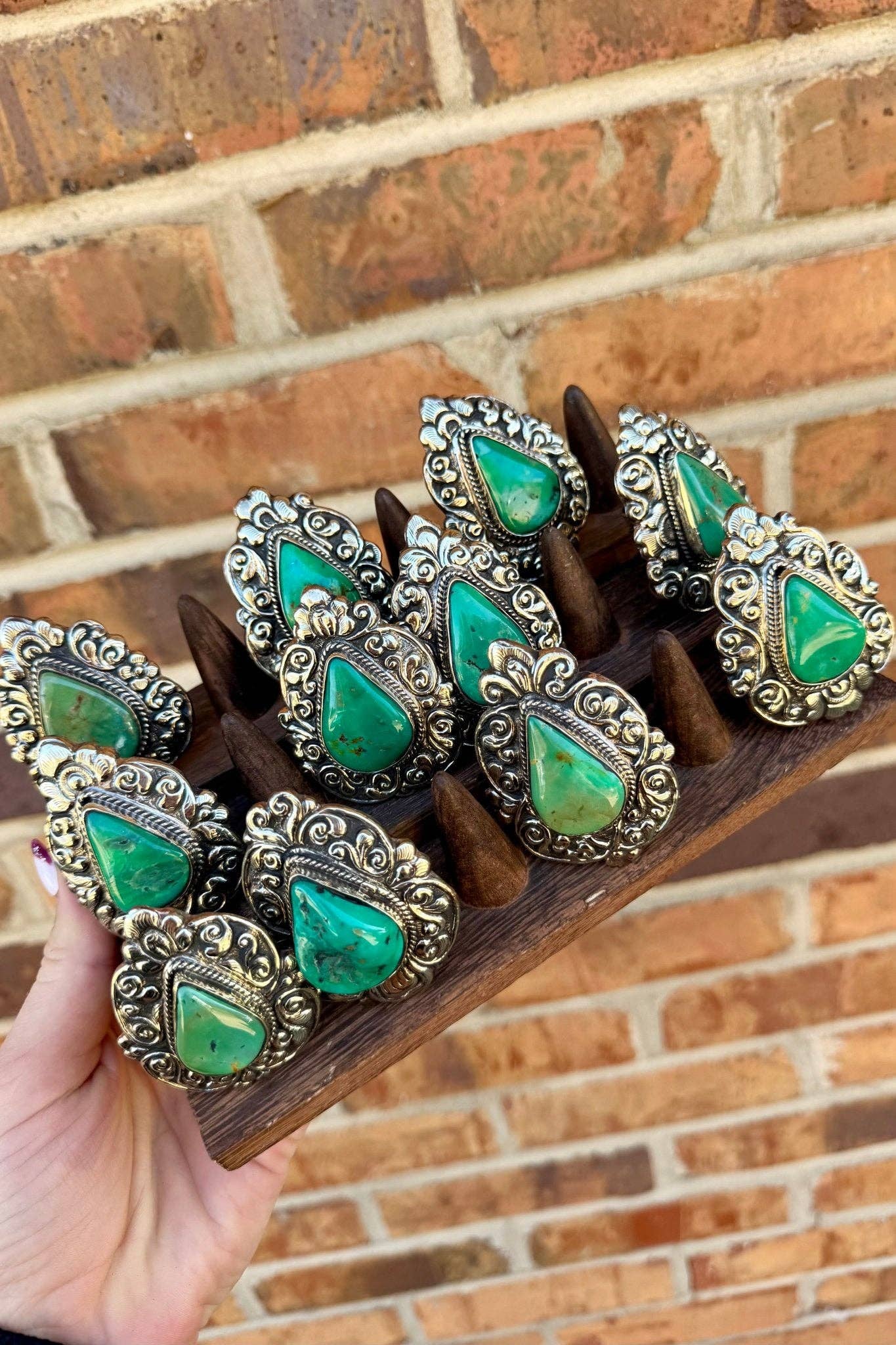 Blue Teardrop Chunky Statement Ring: 1