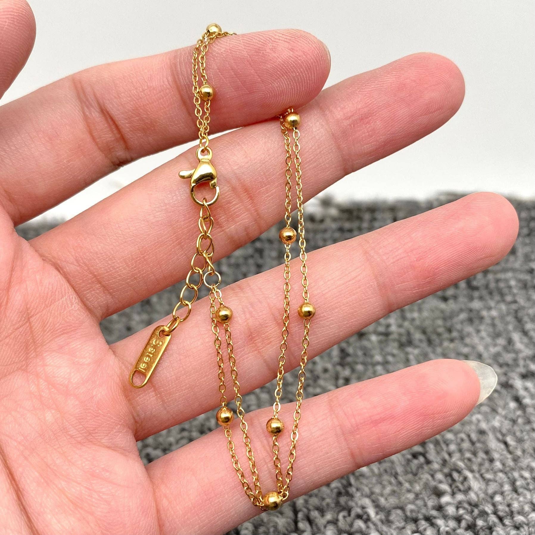 Multi Style 18K Golden SS bracelet Chain DIY Accessories-FGS: E