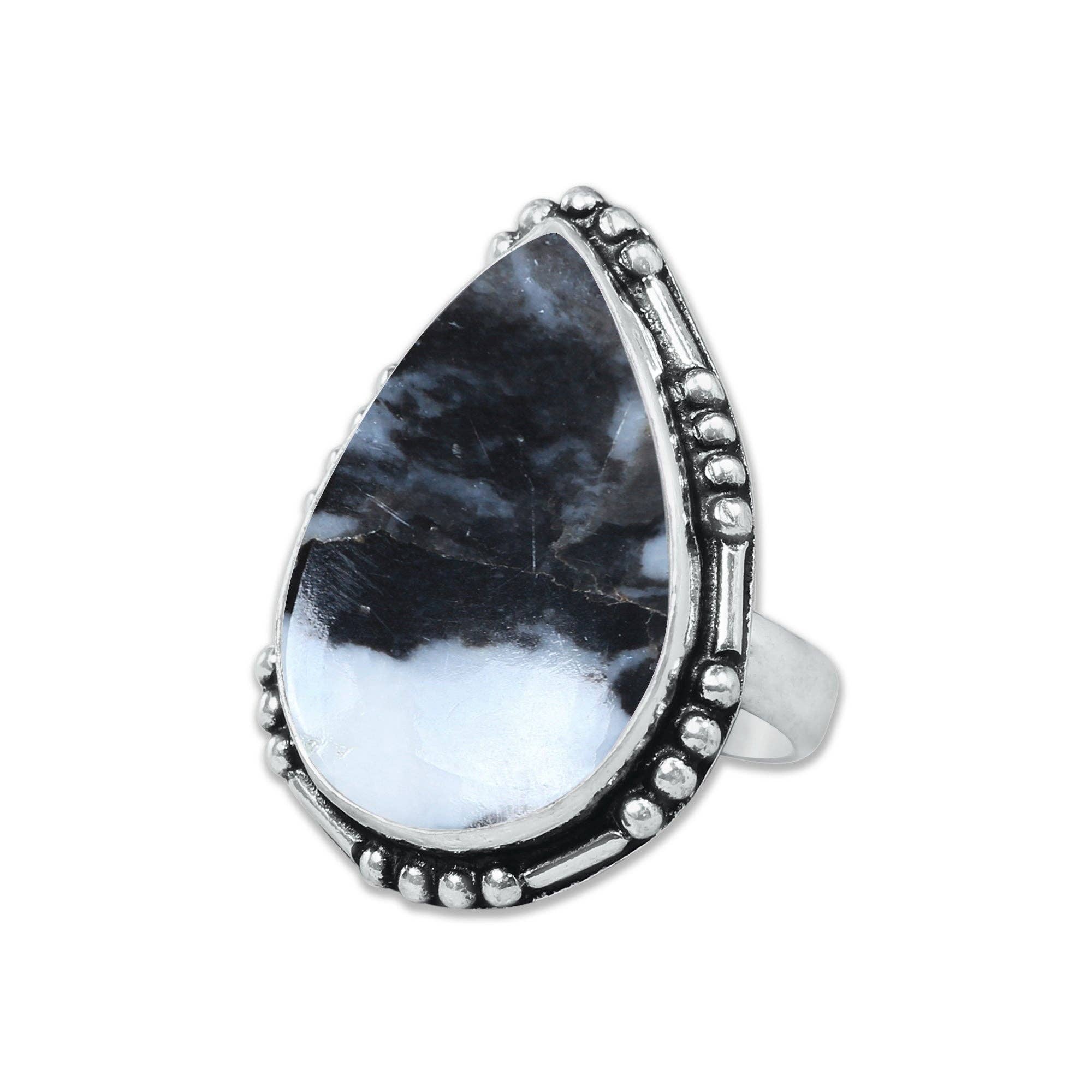 Buffalo Turquoise Rings – Handmade, Silver-Plated, Boho Style: 10 Rings
