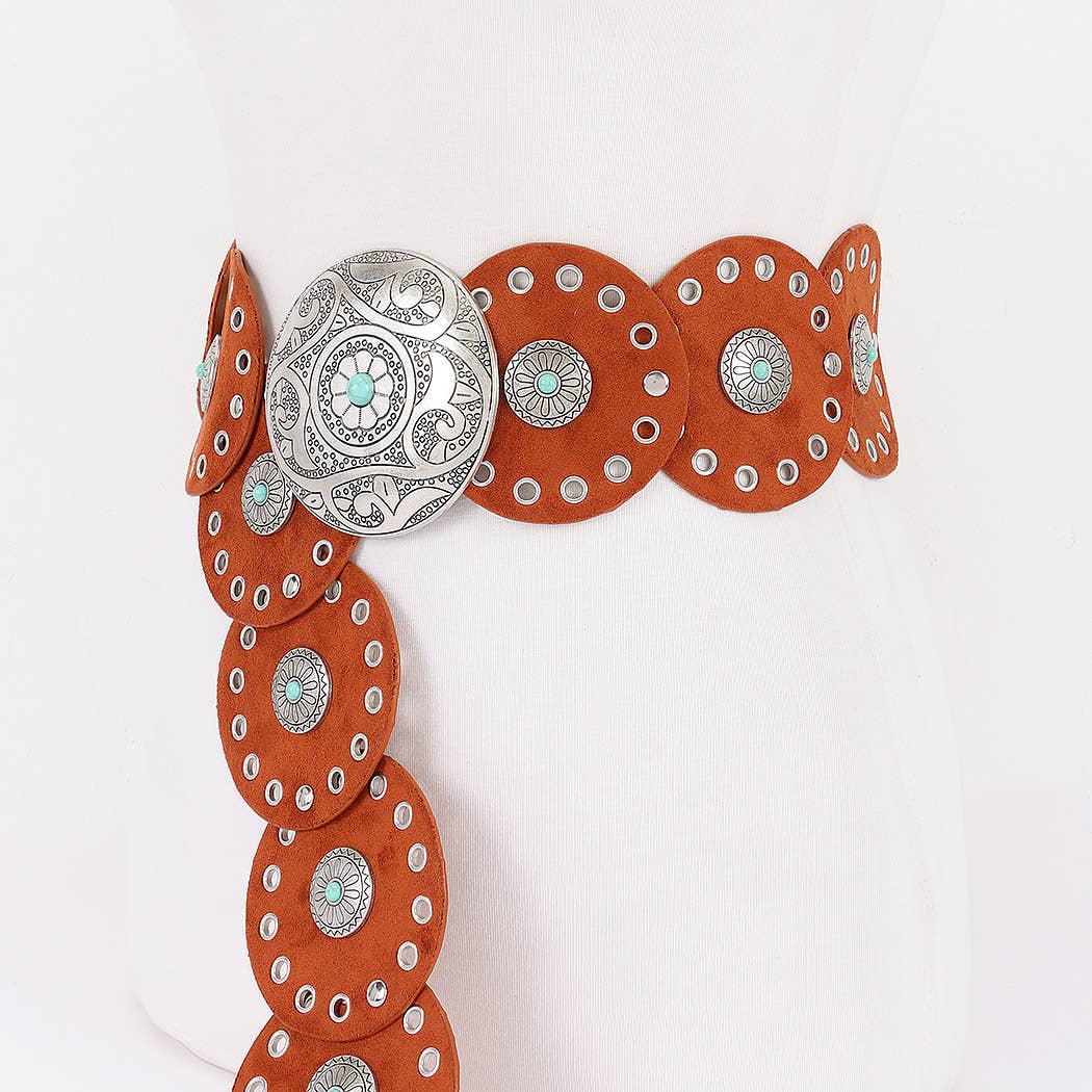 Faux Suede Disc Plus Size Belt