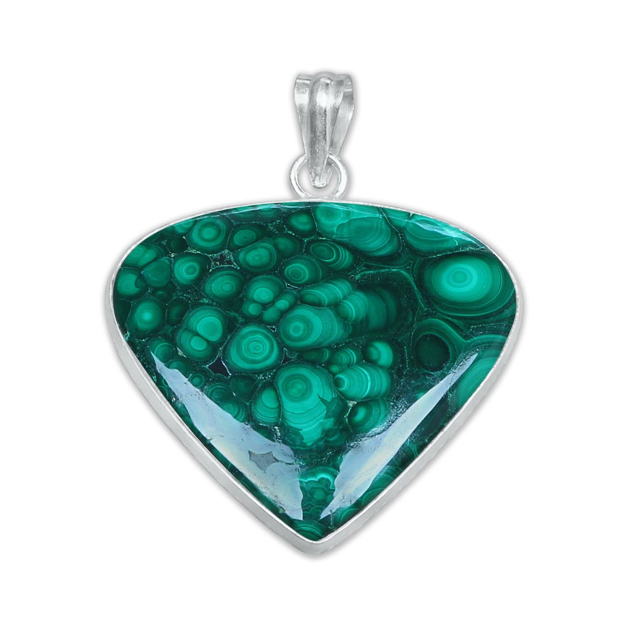 Malachite Minimalist Pendants – Silver-Plated, Handmade, Rich Green | Wholesale: 5 Pendants