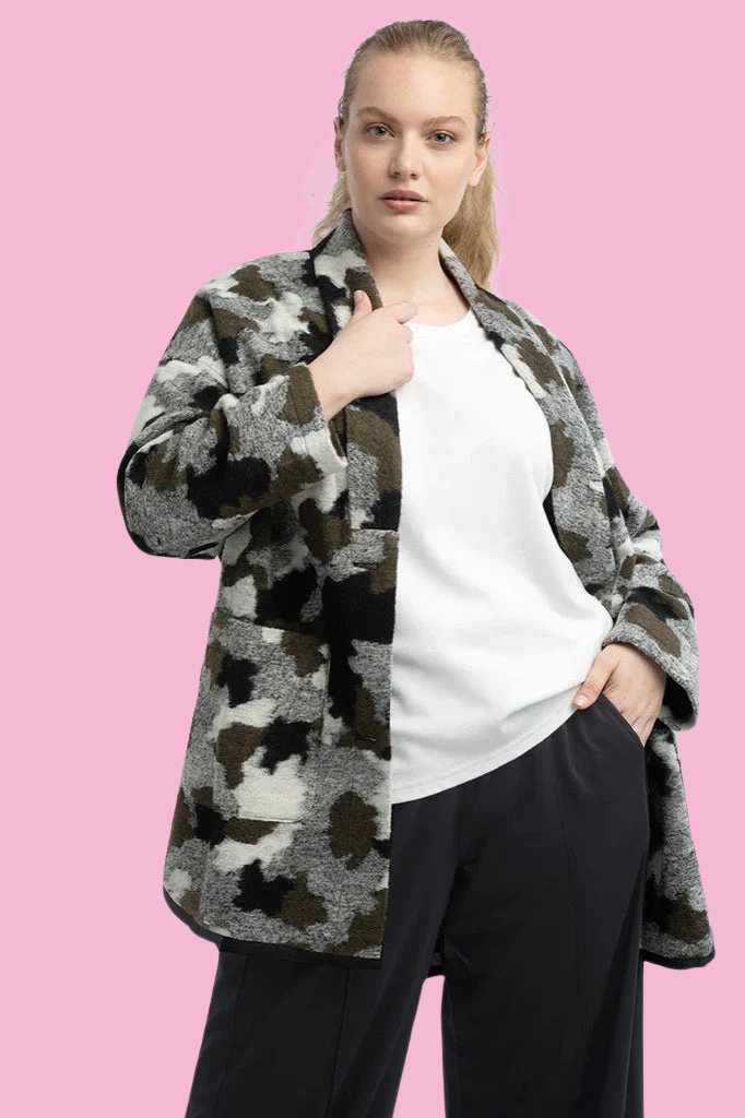 See Rose Go Camo Cardigan (3X & 4X)