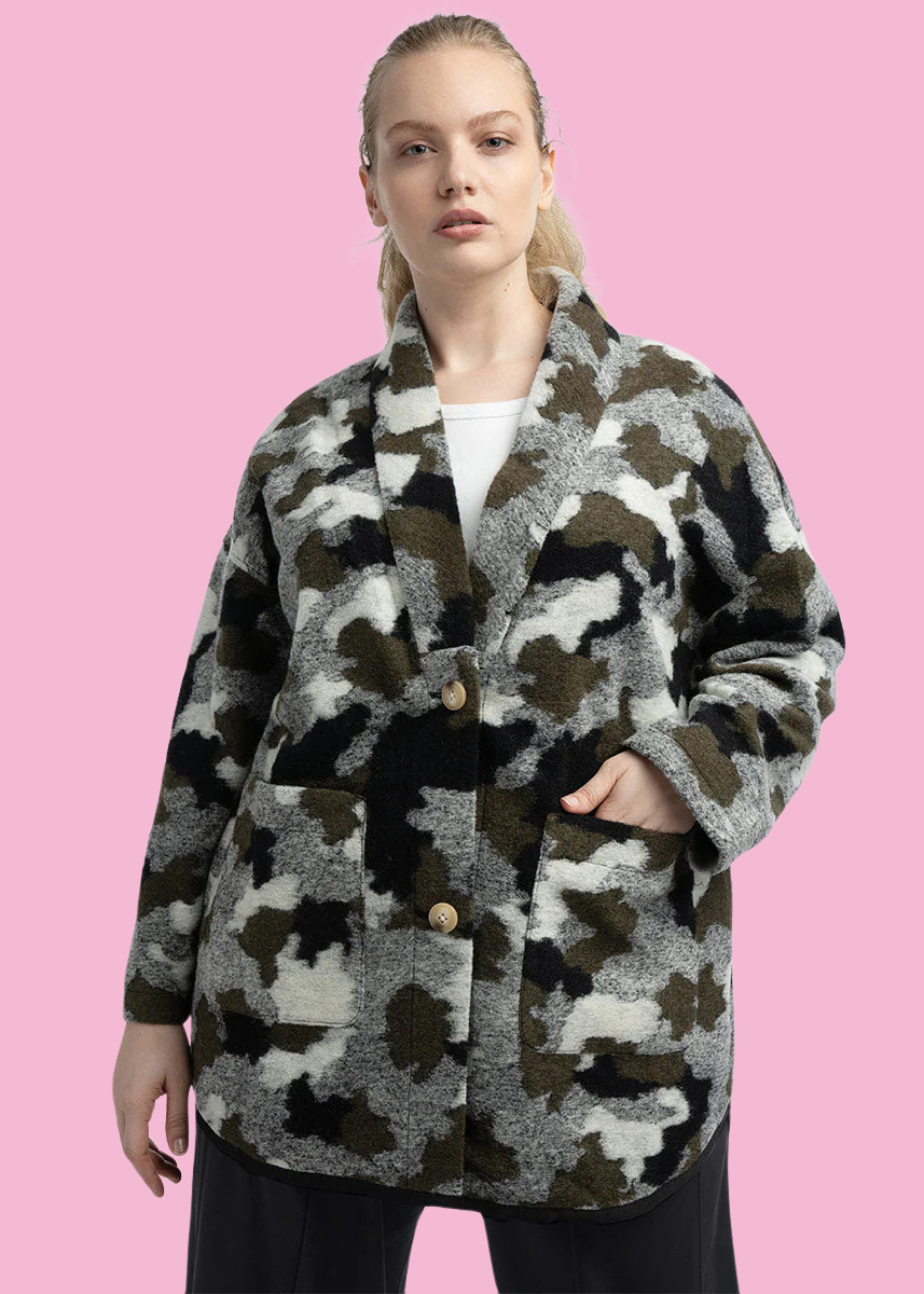 See Rose Go Camo Cardigan (3X & 4X)