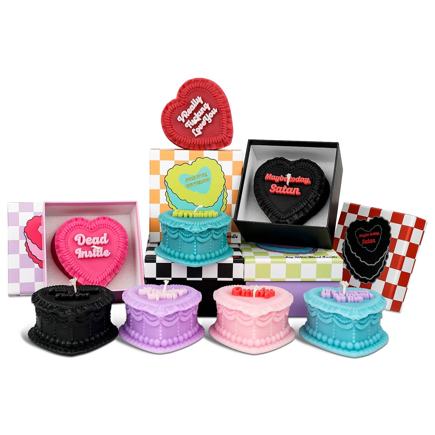 FUN CLUB - Cunty Heart Candle (cute, vintage cake candle, funny gift)