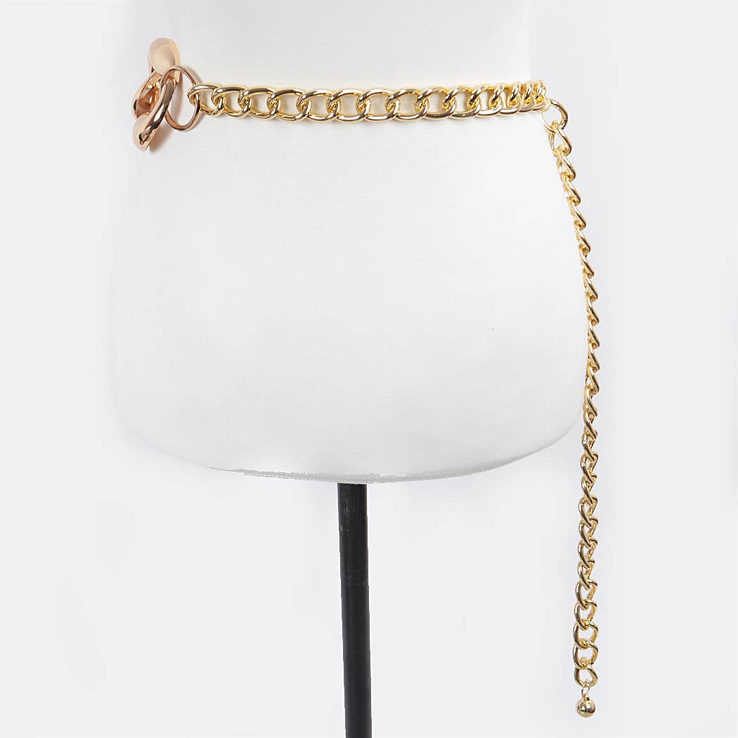 Extra Oversized Plus Size Link Chain Belt: Gold