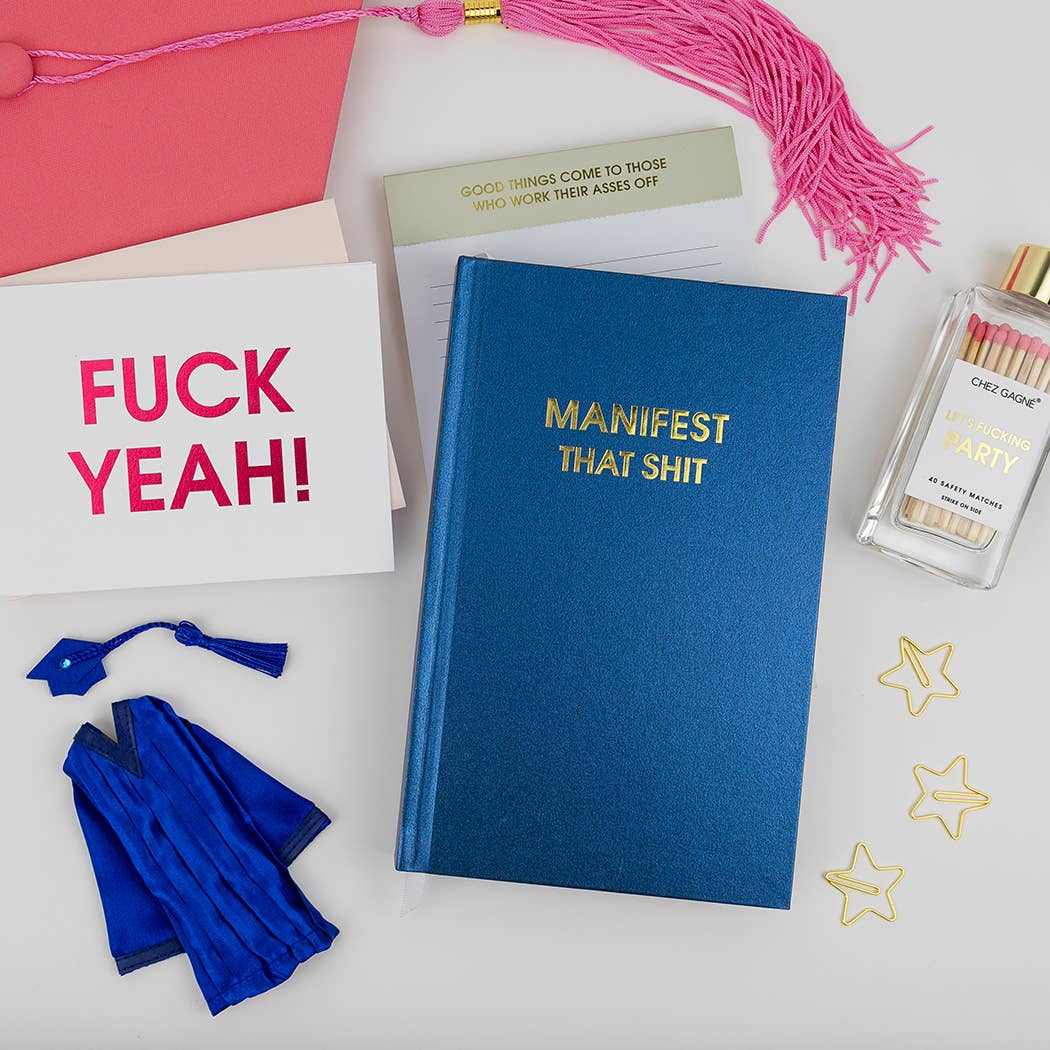 Manifest That Shit - Hardcover Daily Journal - Hystar Navy
