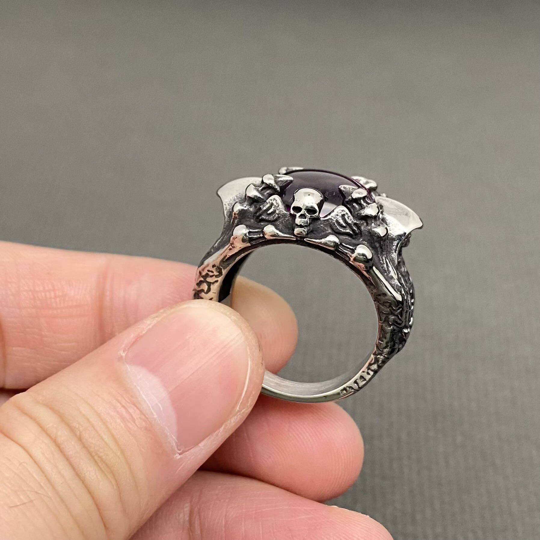 Purple Devil's Eye Ring Men's Stainless Steel Ring - MJ/MR: 10
