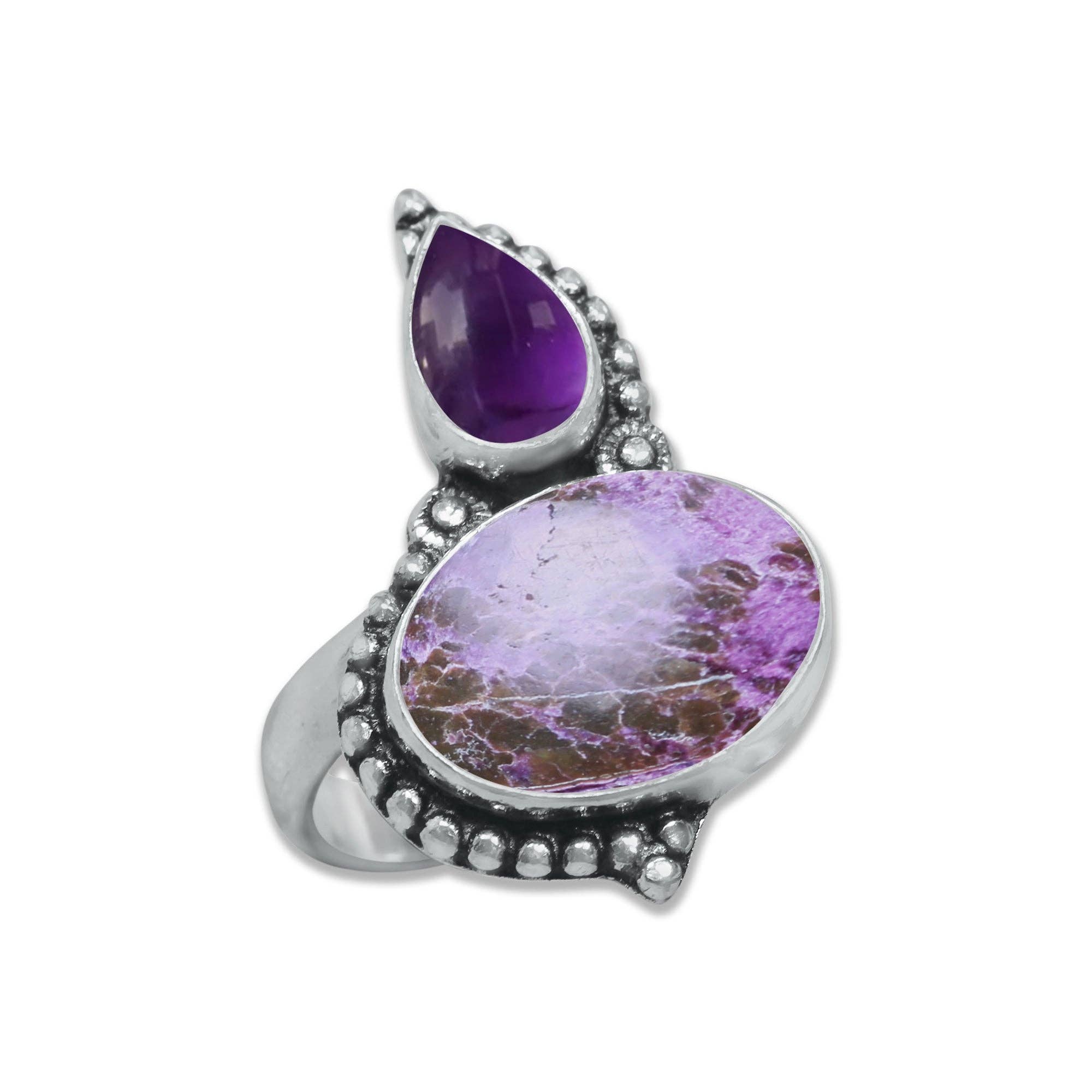 Multi-Stone Rings – Silver-Plated, Handmade, Boho Gemstone Combinations (US Sizes 6–10, Non-Adjustable) | Wholesale: 10 Rings