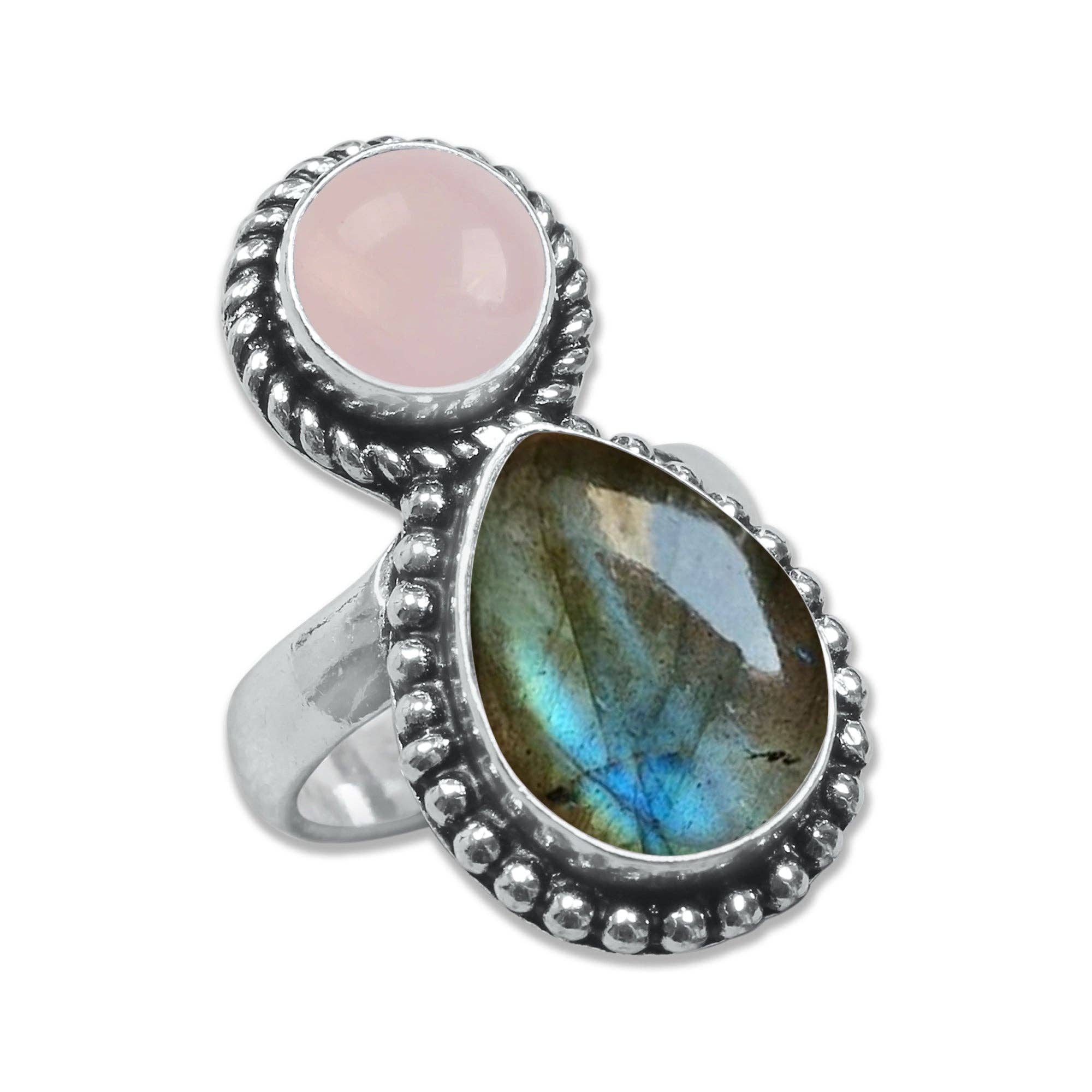 Multi-Stone Rings – Silver-Plated, Handmade, Boho Gemstone Combinations (US Sizes 6–10, Non-Adjustable) | Wholesale: 10 Rings