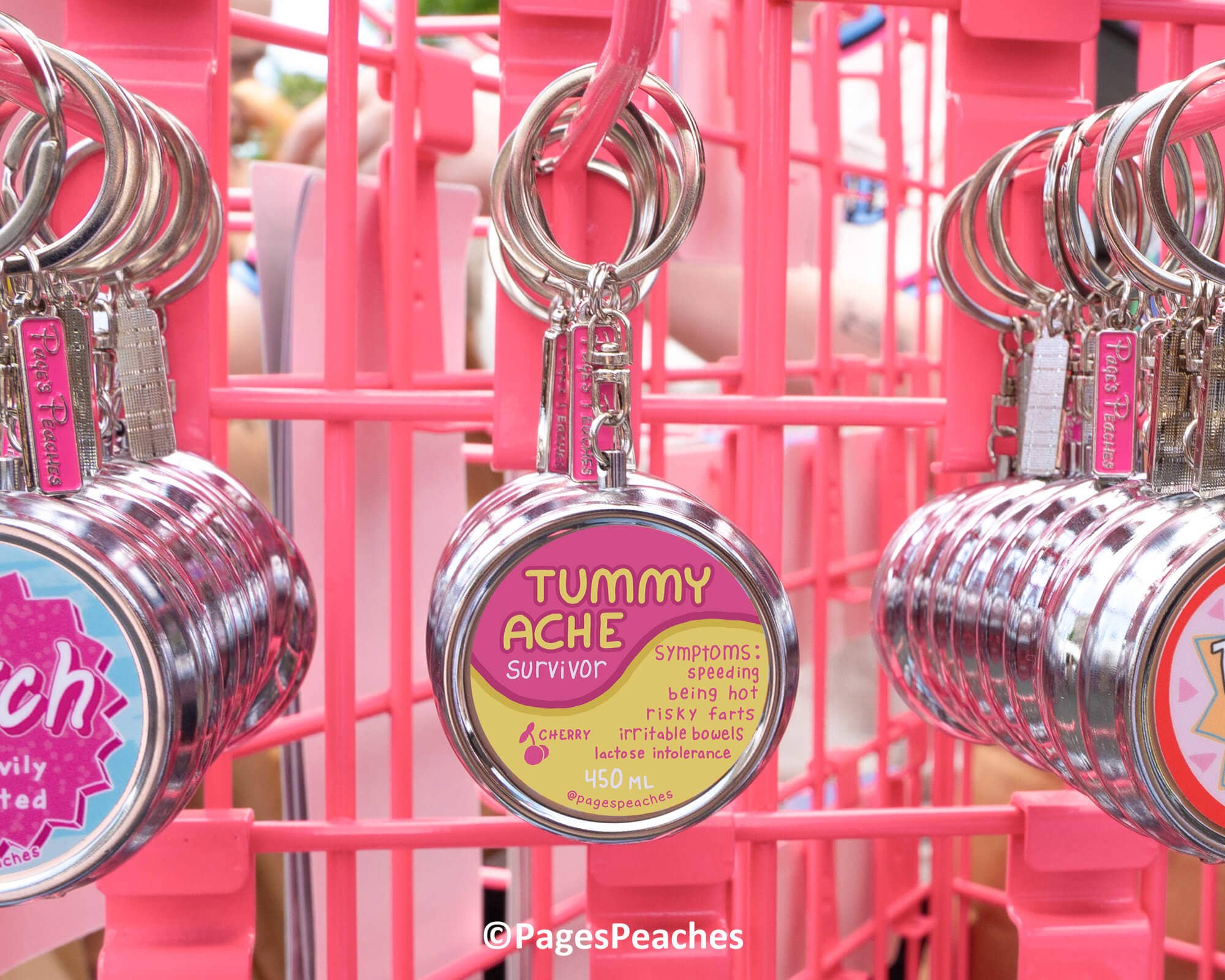 Tummy Ache Pill Case Keychain Travel Medication Organizer