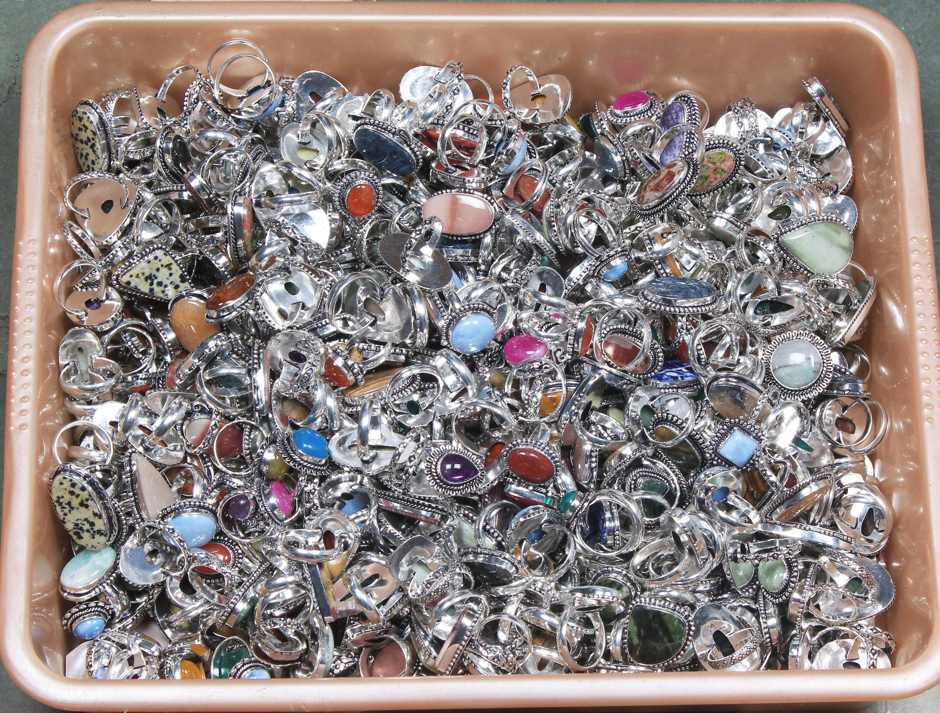 Crystal Rings for Women - Silver Plated, Mixed Sizes, Boho Designs: Gold / 20 Rings / Assorted US 6-10