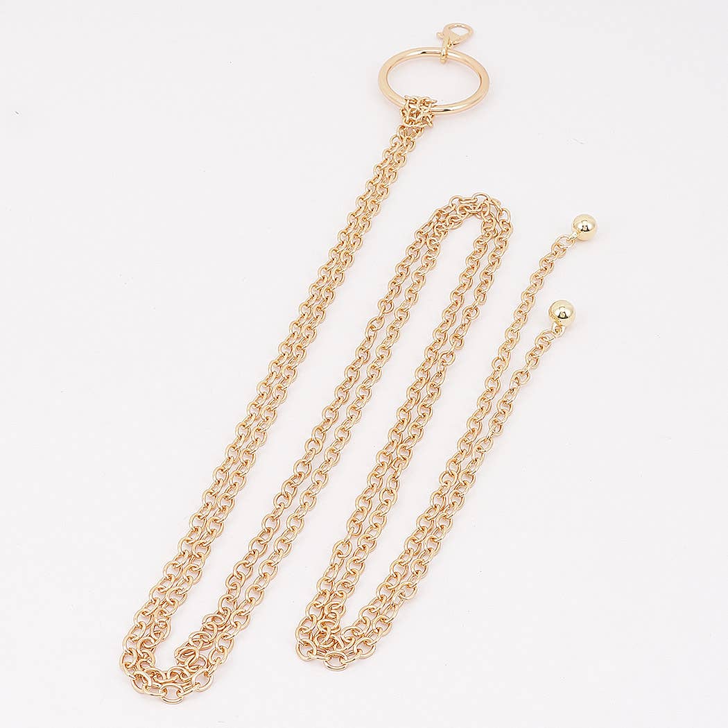 Circle Buckle Layered Chain Waist Belt: GD