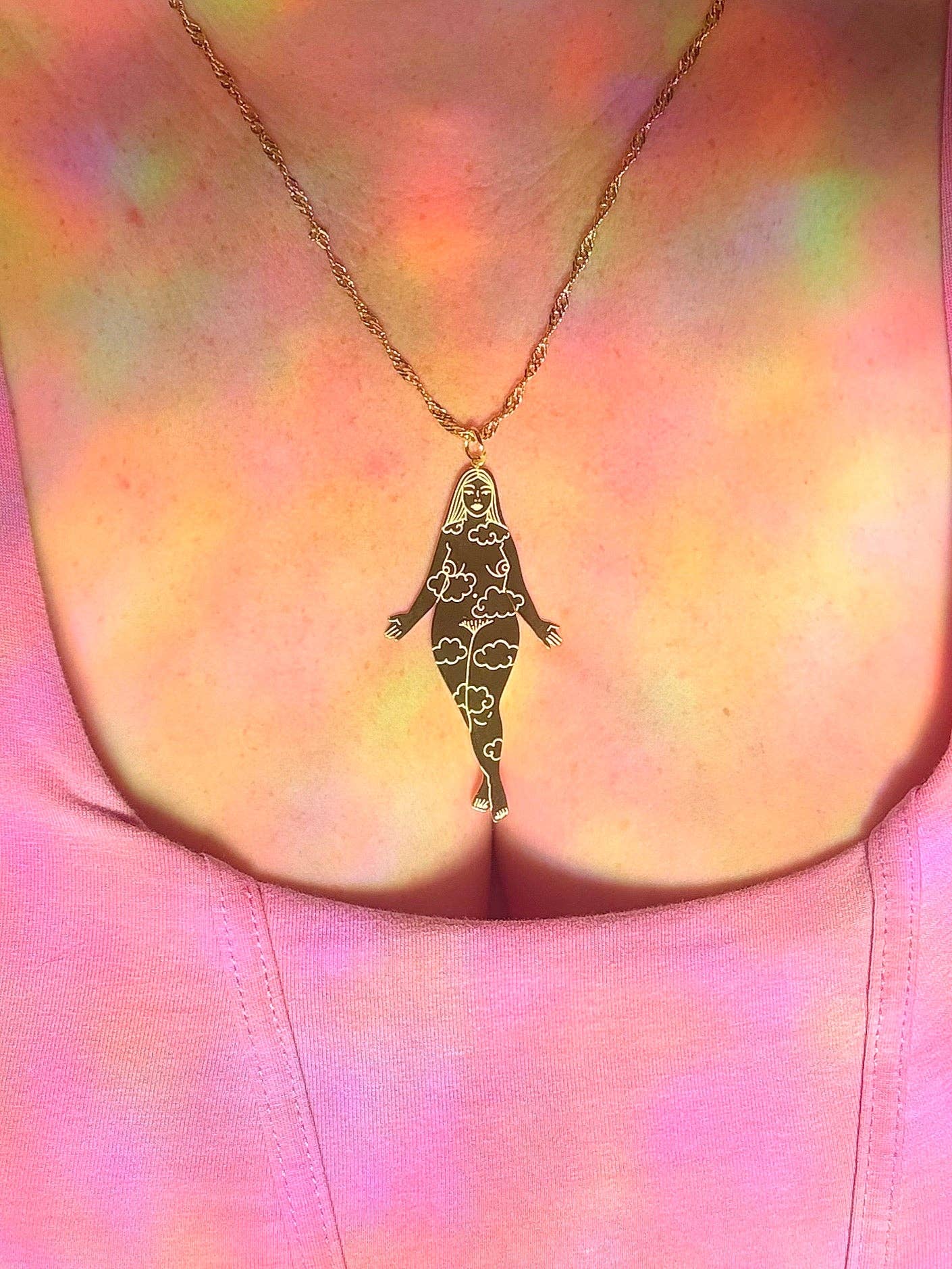 Goddess of the Light Necklace: Gold