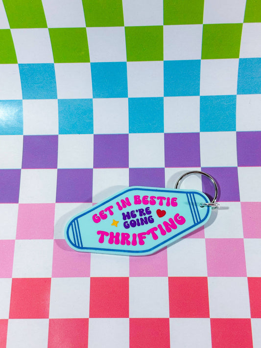 The Hissin' Kitten - Get in Bestie, We're Going Thrifting (Keychain!): Gold