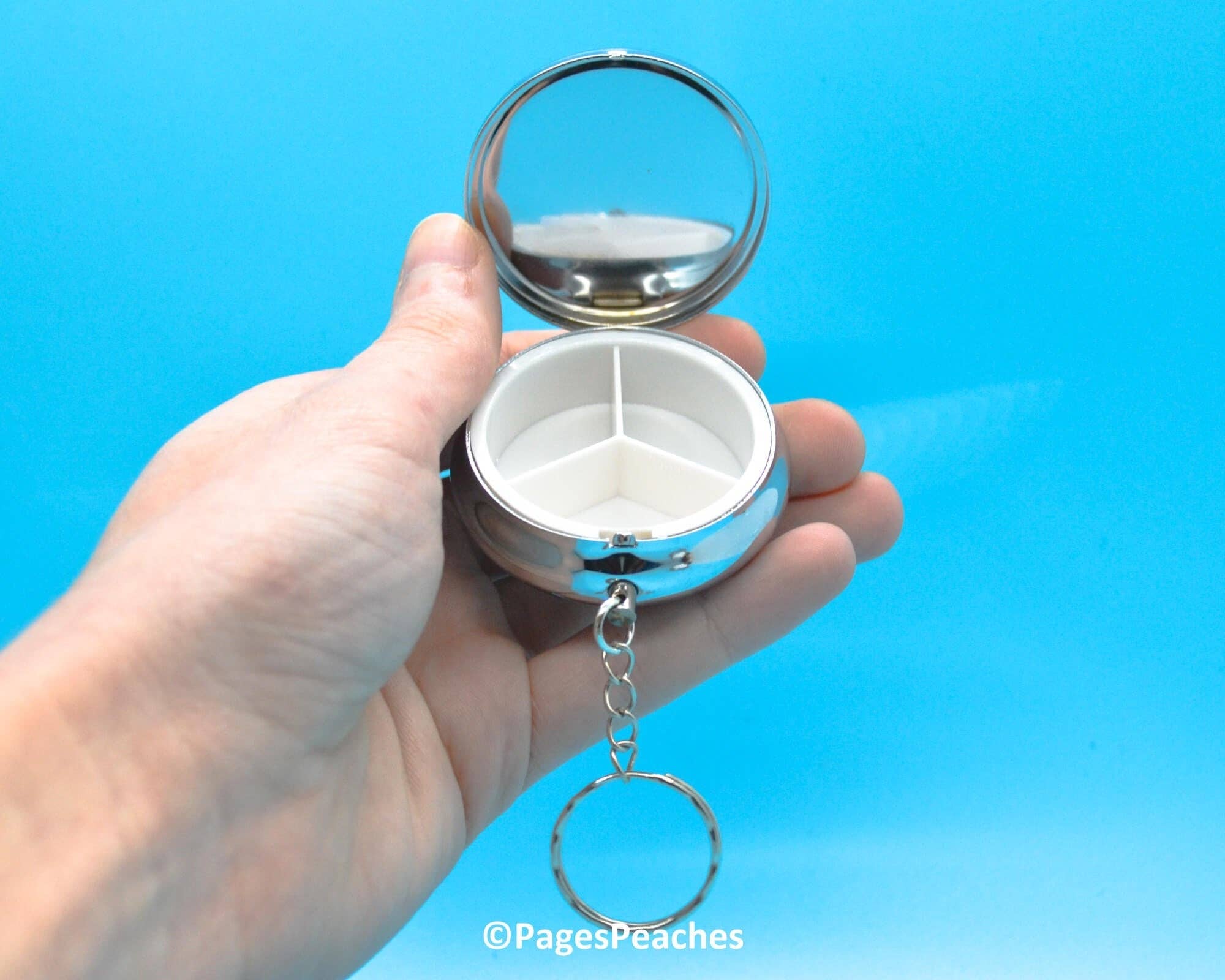 Tummy Ache Pill Case Keychain Travel Medication Organizer