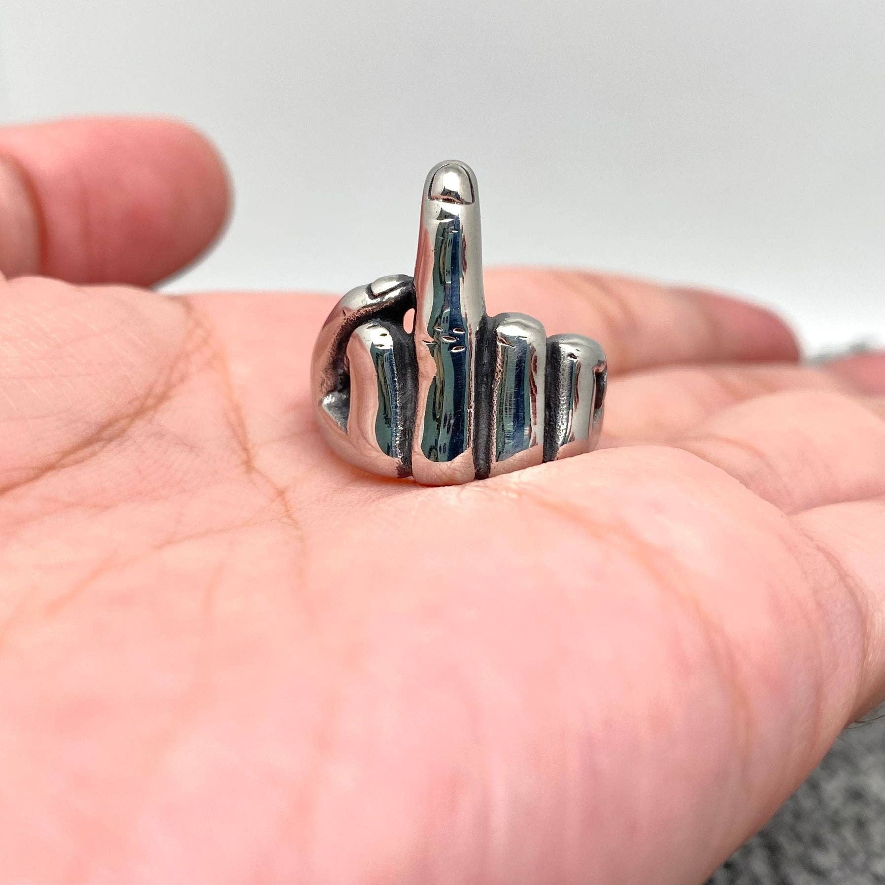 'Fuck' Men's Stainless Steel Ring - MJ/MR: 10