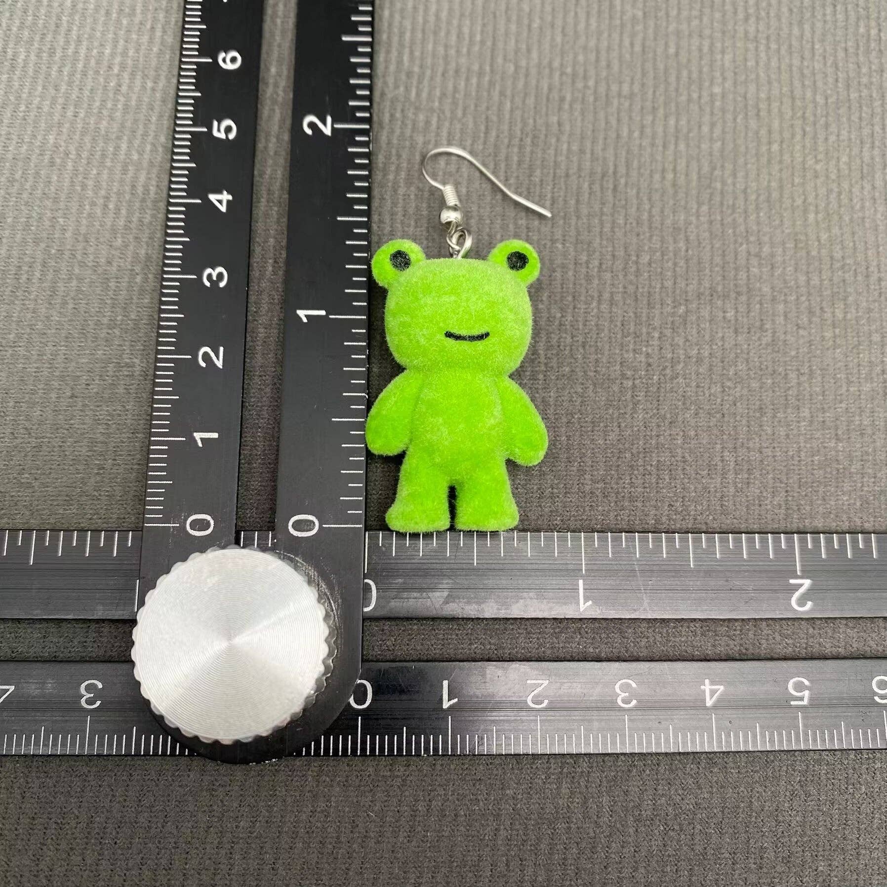 Resin Cartoon Frog Dangle Earrings - YK