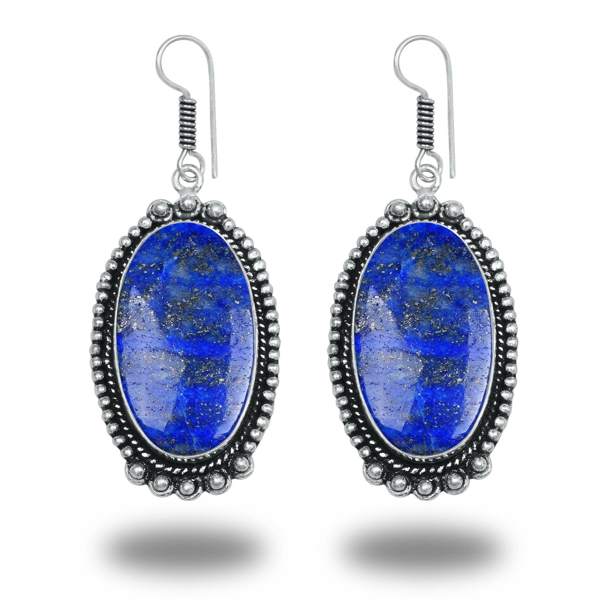 Boho Designer Earrings – Silver-Plated, Handmade, Assorted Gemstones | Wholesale: Pack of 20