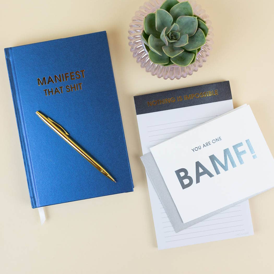 Manifest That Shit - Hardcover Daily Journal - Hystar Navy