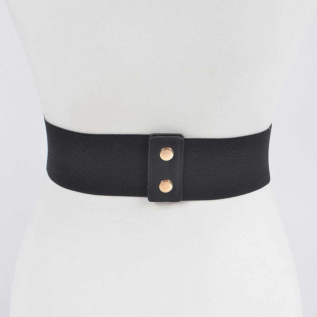 Multi-Layered Chain Plus Size Elastic Belt: Black Gold