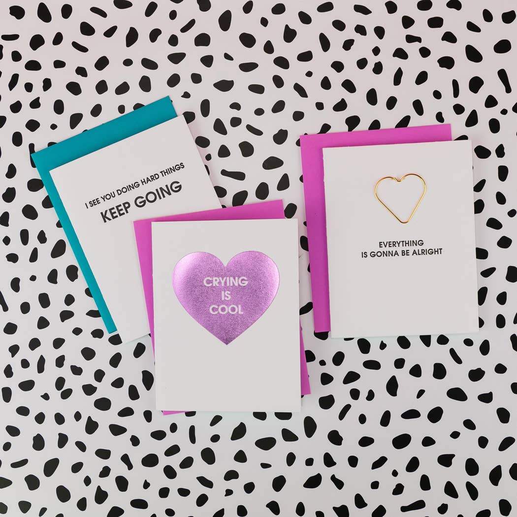 Crying Is Cool - Funny Sympathy - Foil Letterpress Card