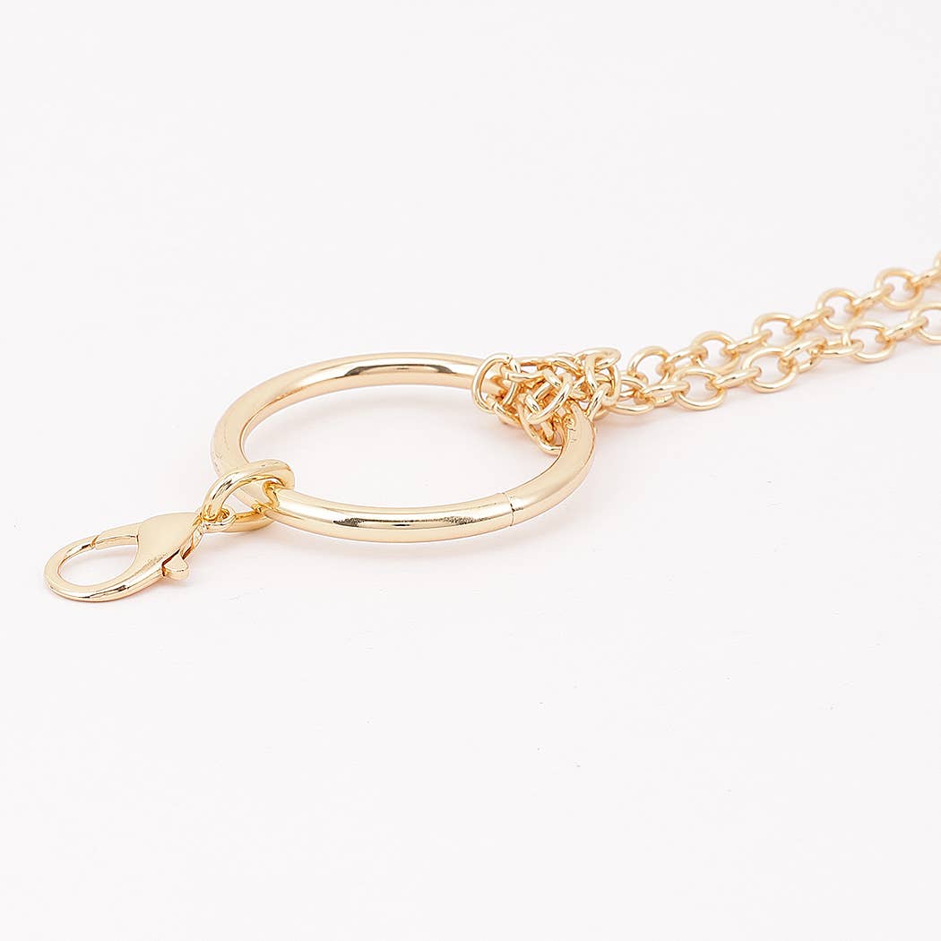 Circle Buckle Layered Chain Waist Belt: GD