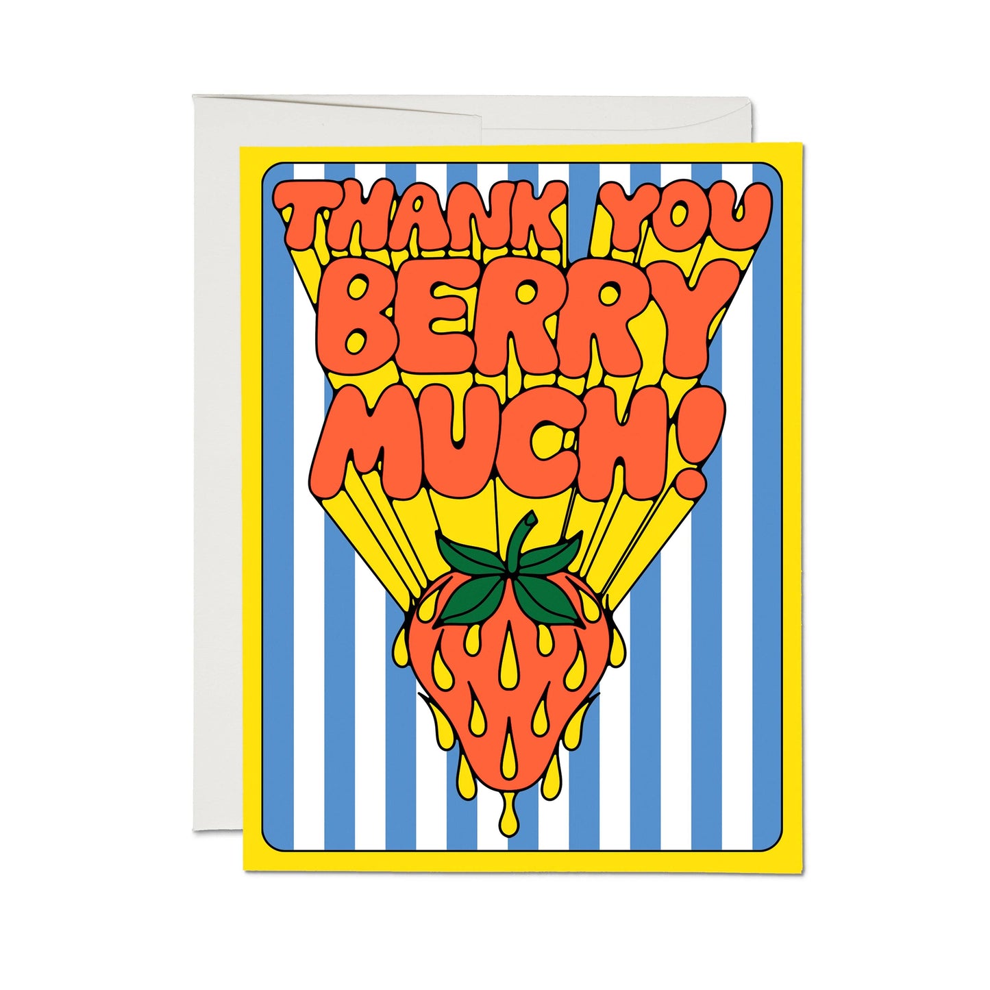 Red Cap Cards - So Many Strawberries greeting card: Single