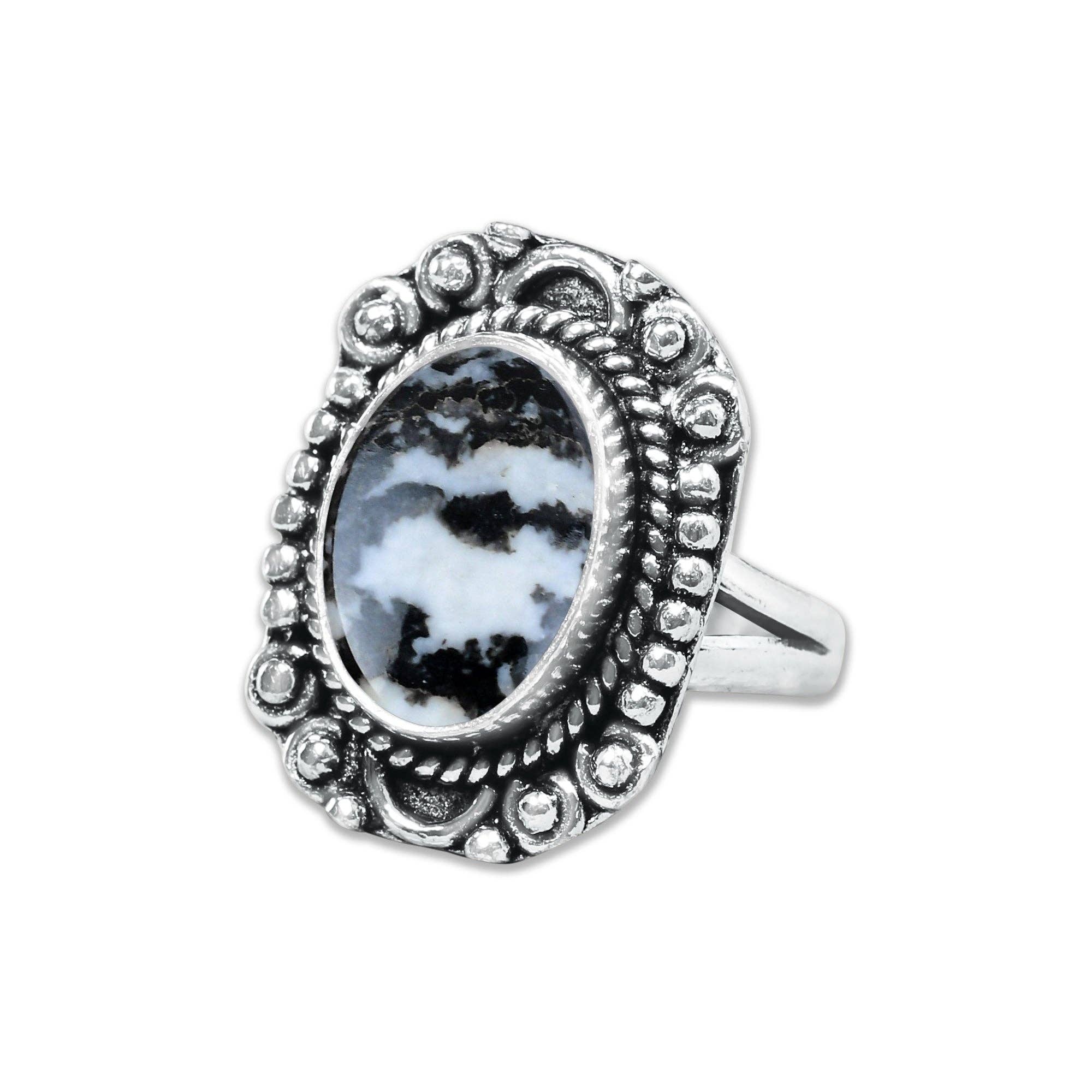 Buffalo Turquoise Rings – Handmade, Silver-Plated, Boho Style: 10 Rings