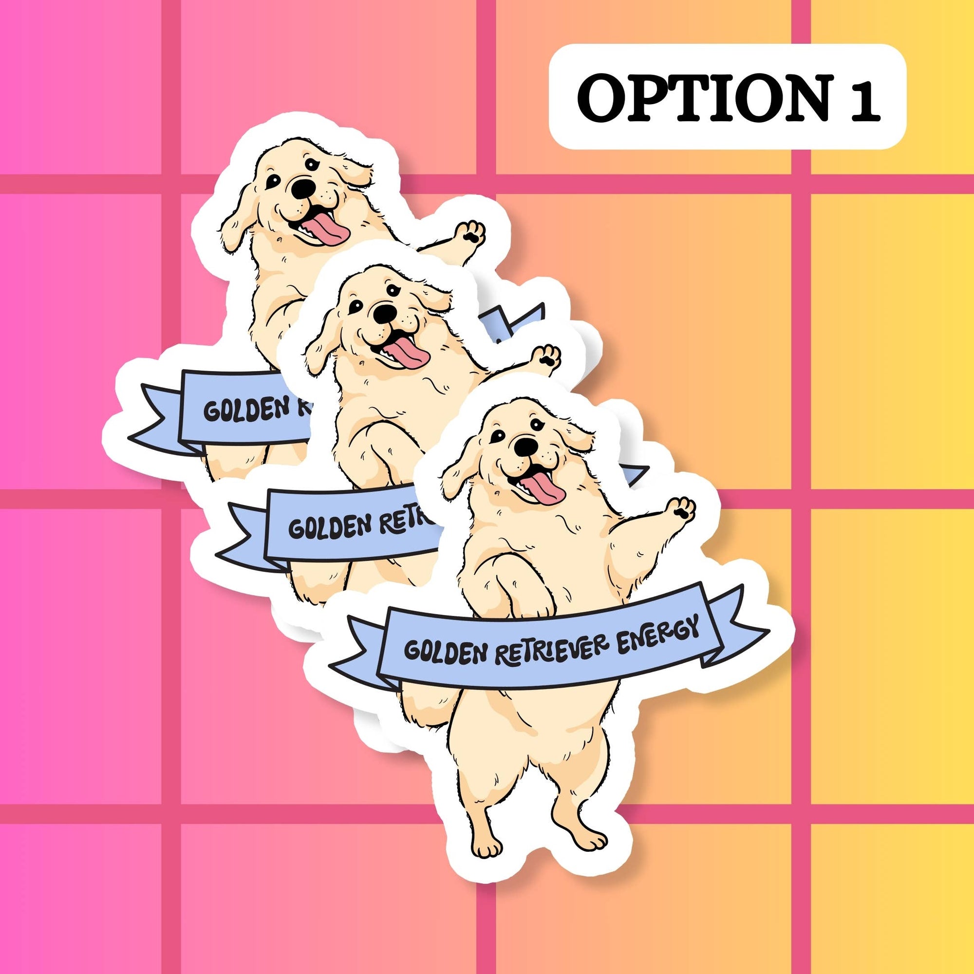 Golden Retriever Energy Sticker