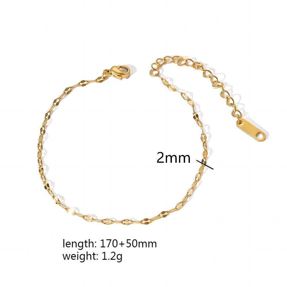 Multi Style 18K Golden SS bracelet Chain DIY Accessories-FGS: L