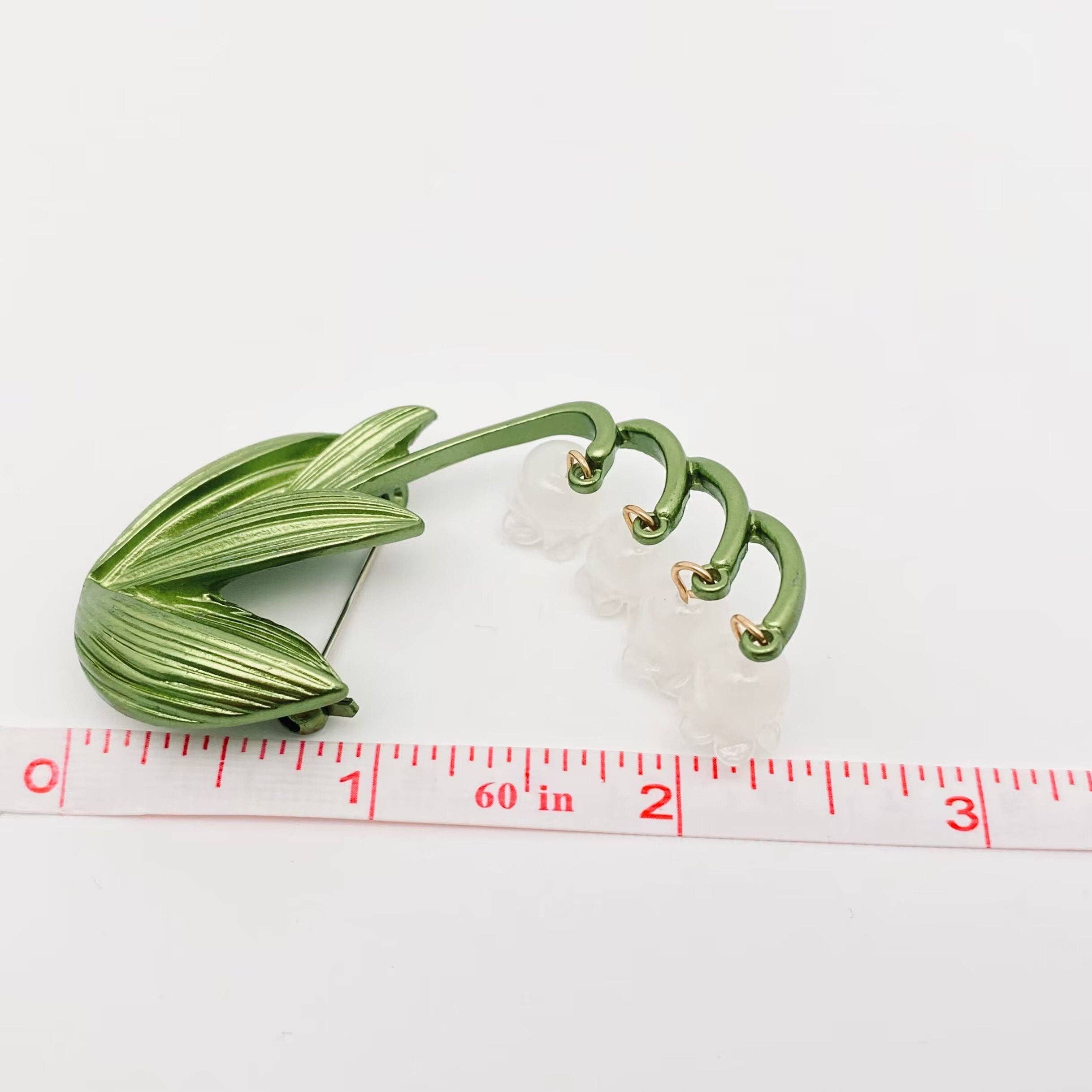 Vintage Glaze Lilies Flower Brooch