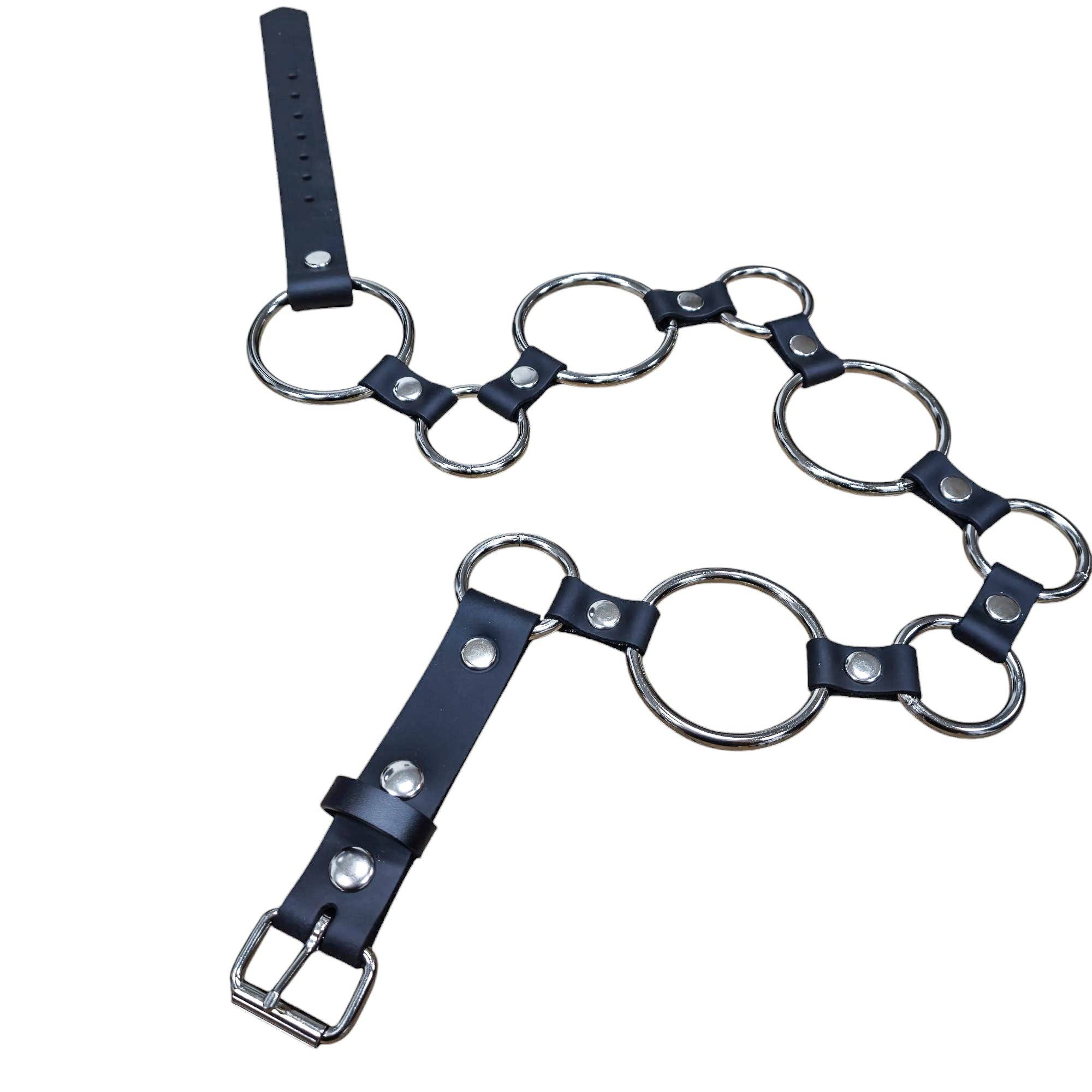 Genuine Leather Silver Ring Belt 42.5-47 Waist