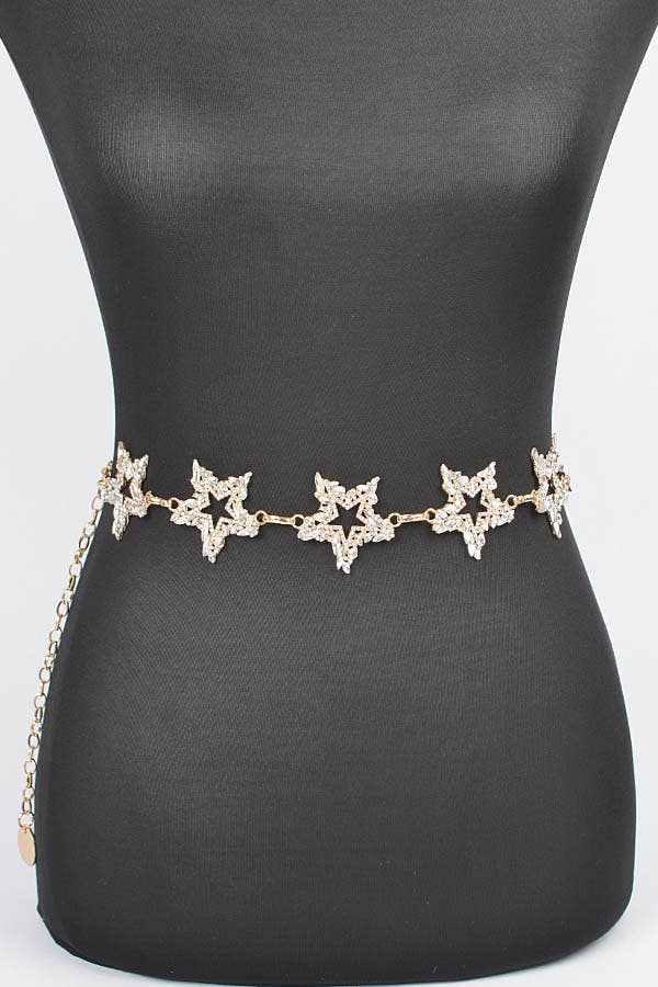 Glass Star Plus Size Chain Belt: SL