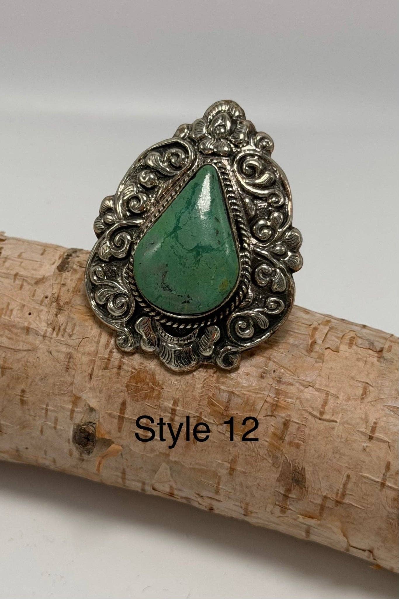 Blue Teardrop Chunky Statement Ring: 1