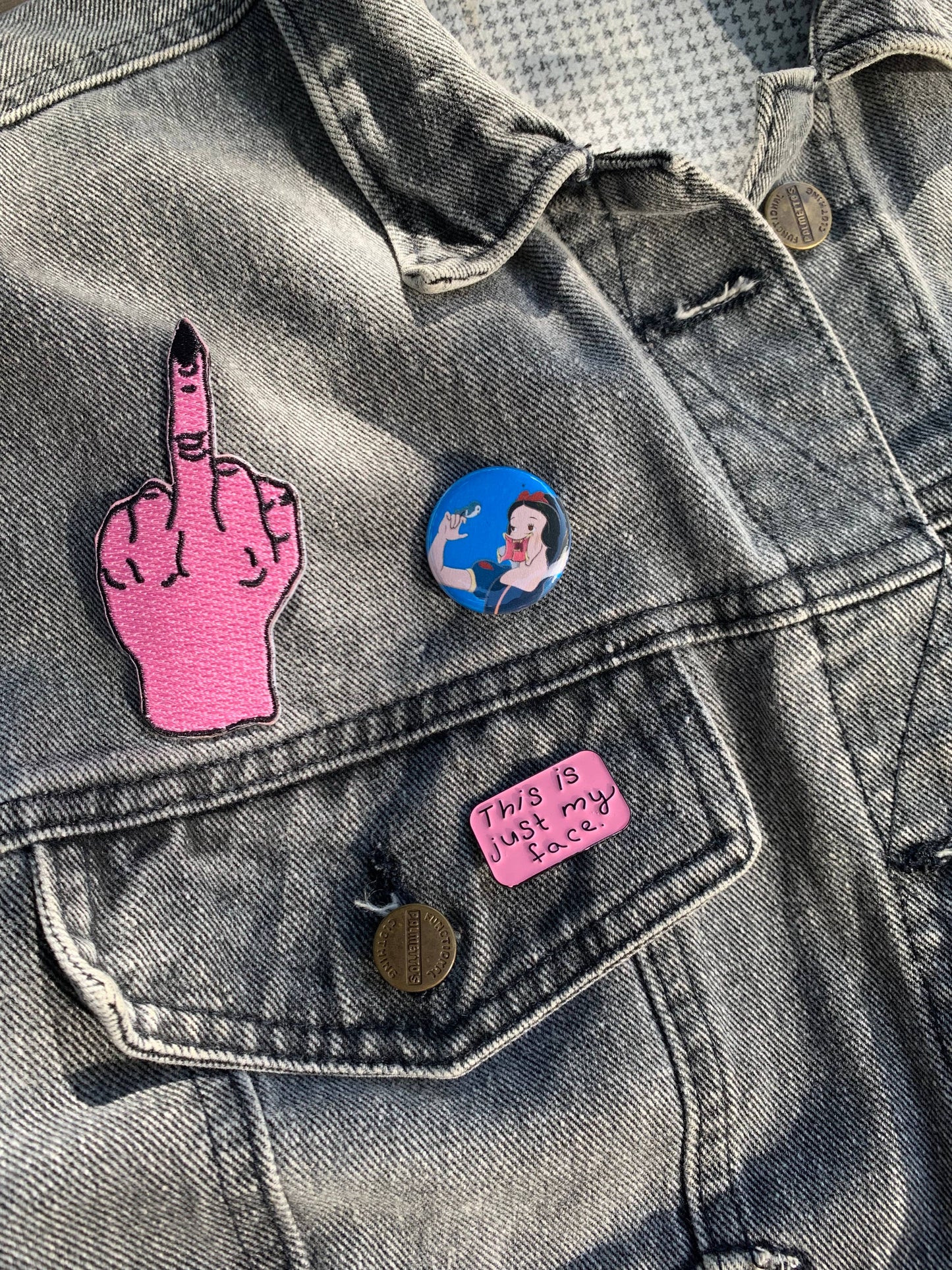 Peach Beast - Middle Finger Iron on Patch