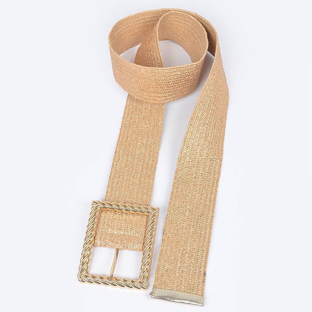 Wide Metal Twist Frame Buckle Plus Size Belt
HB8552: GD