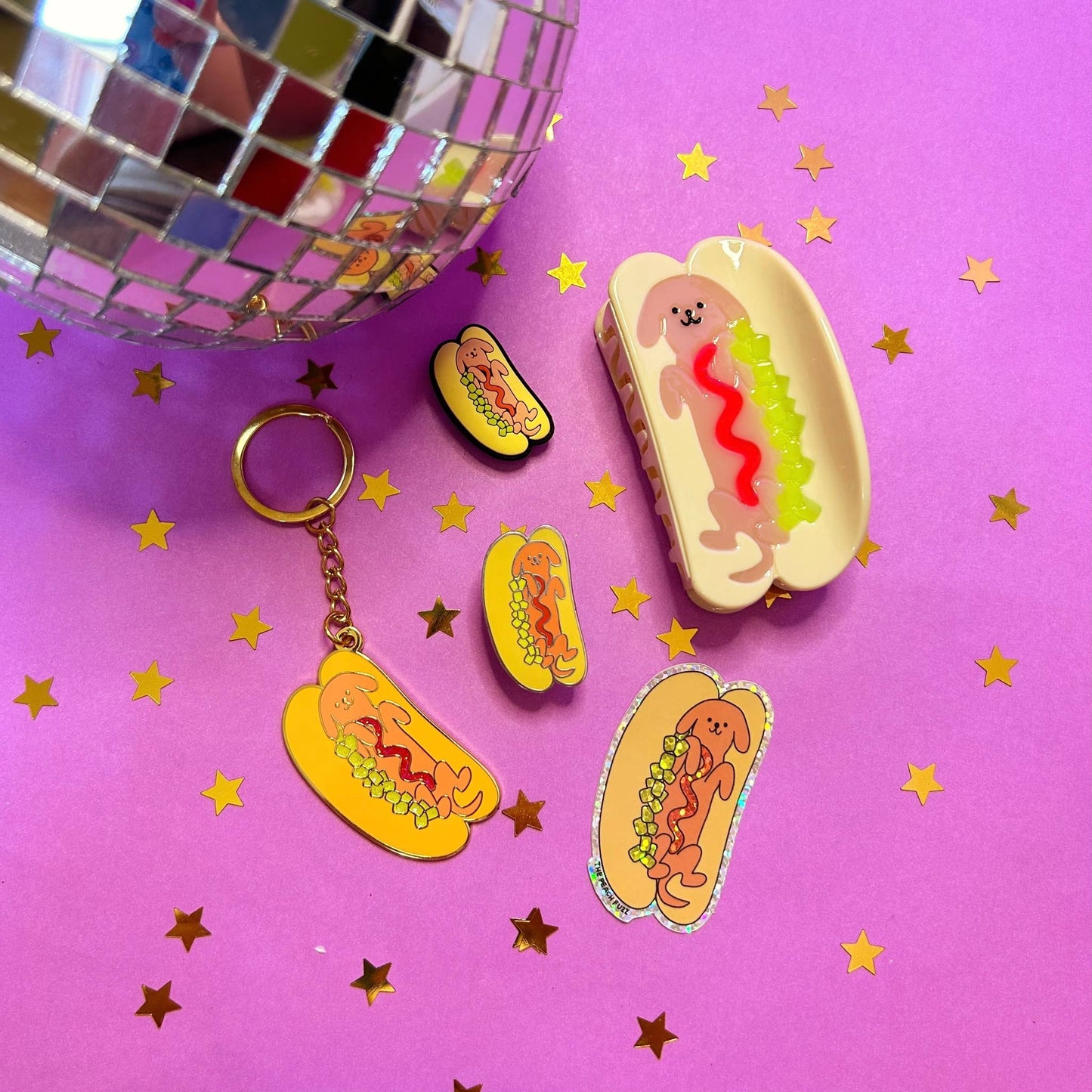 The Peach Fuzz - Hot Doggy Dog Enamel Pin: Pin