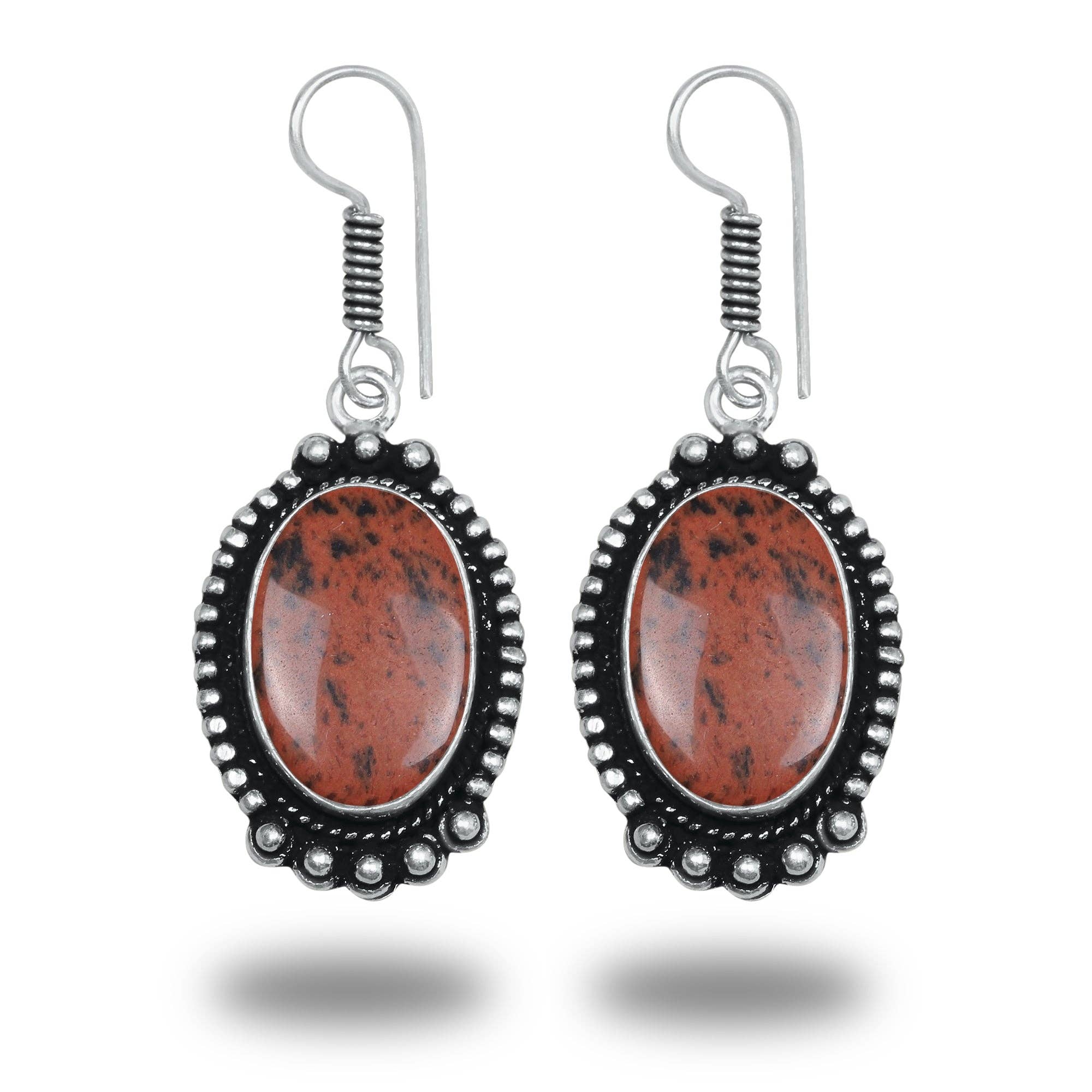 Boho Designer Earrings – Silver-Plated, Handmade, Assorted Gemstones | Wholesale: Pack of 20