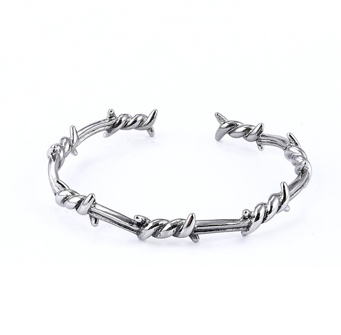 Steel Wire Knot Shaped Bangle Adjustable Bracelet - GT: Steel color
