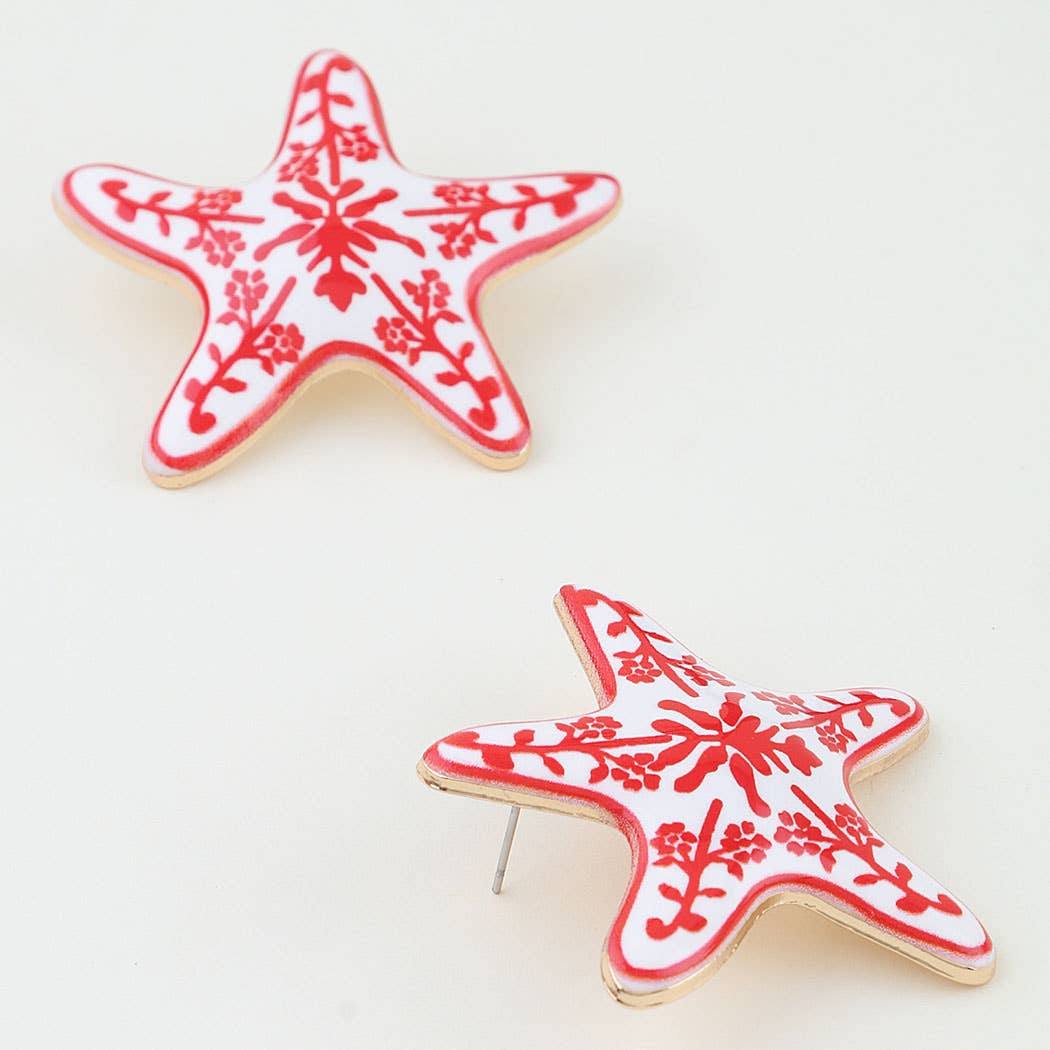 Antique Starfish Stud Earrings: BL